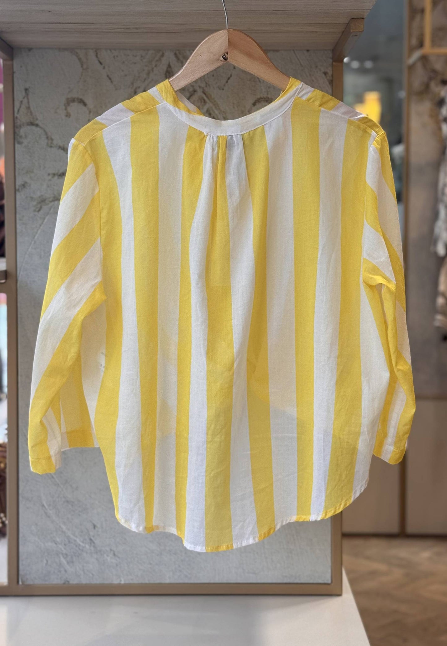 MOTEL - Camicia A Righe Giallo