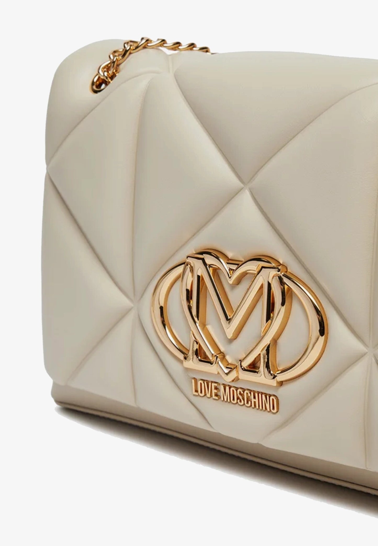 LOVE MOSCHINO - Borsa A Spalla Embossed Avorio