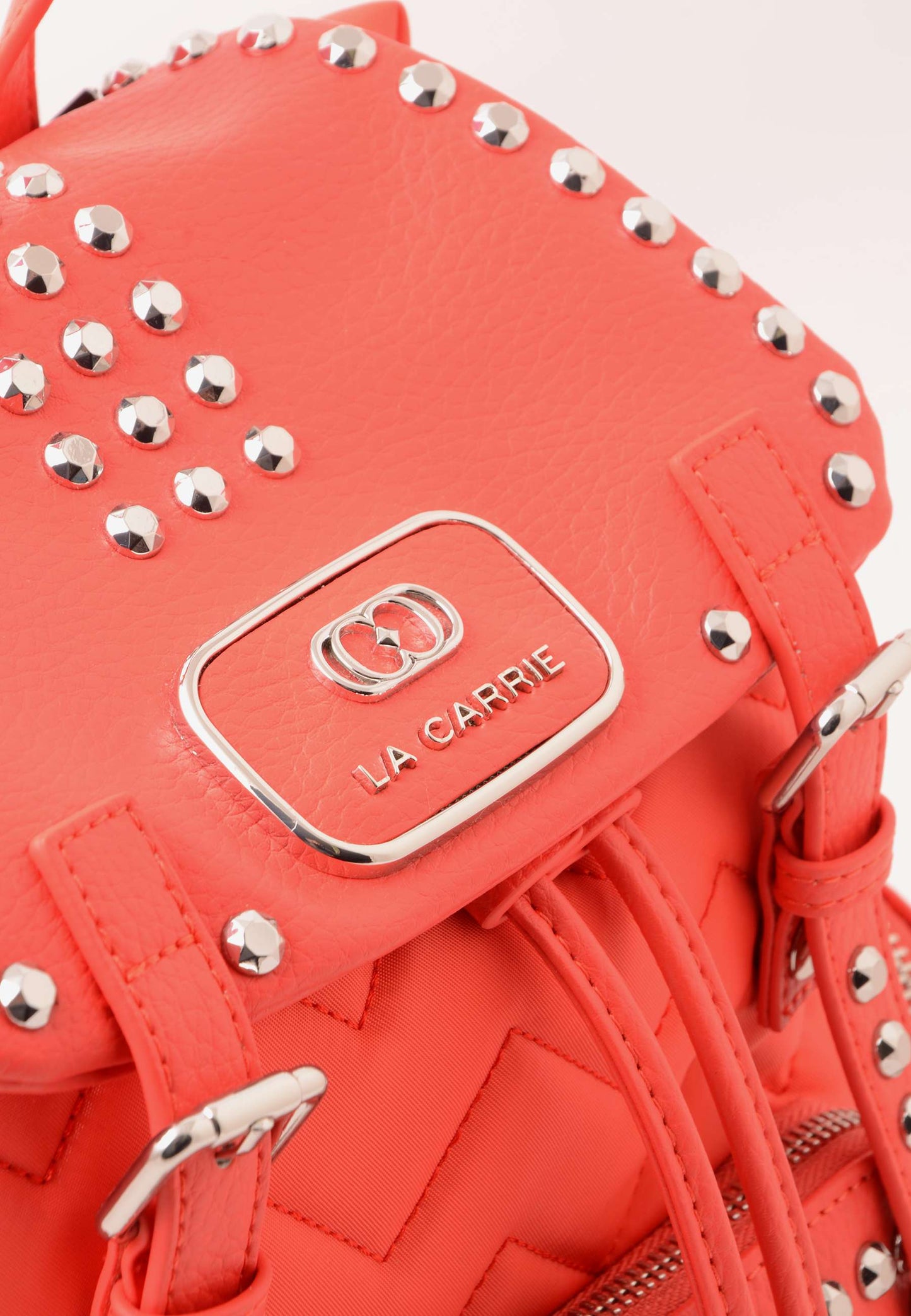 LA CARRIE - Zaino Nylon Borchie Corallo