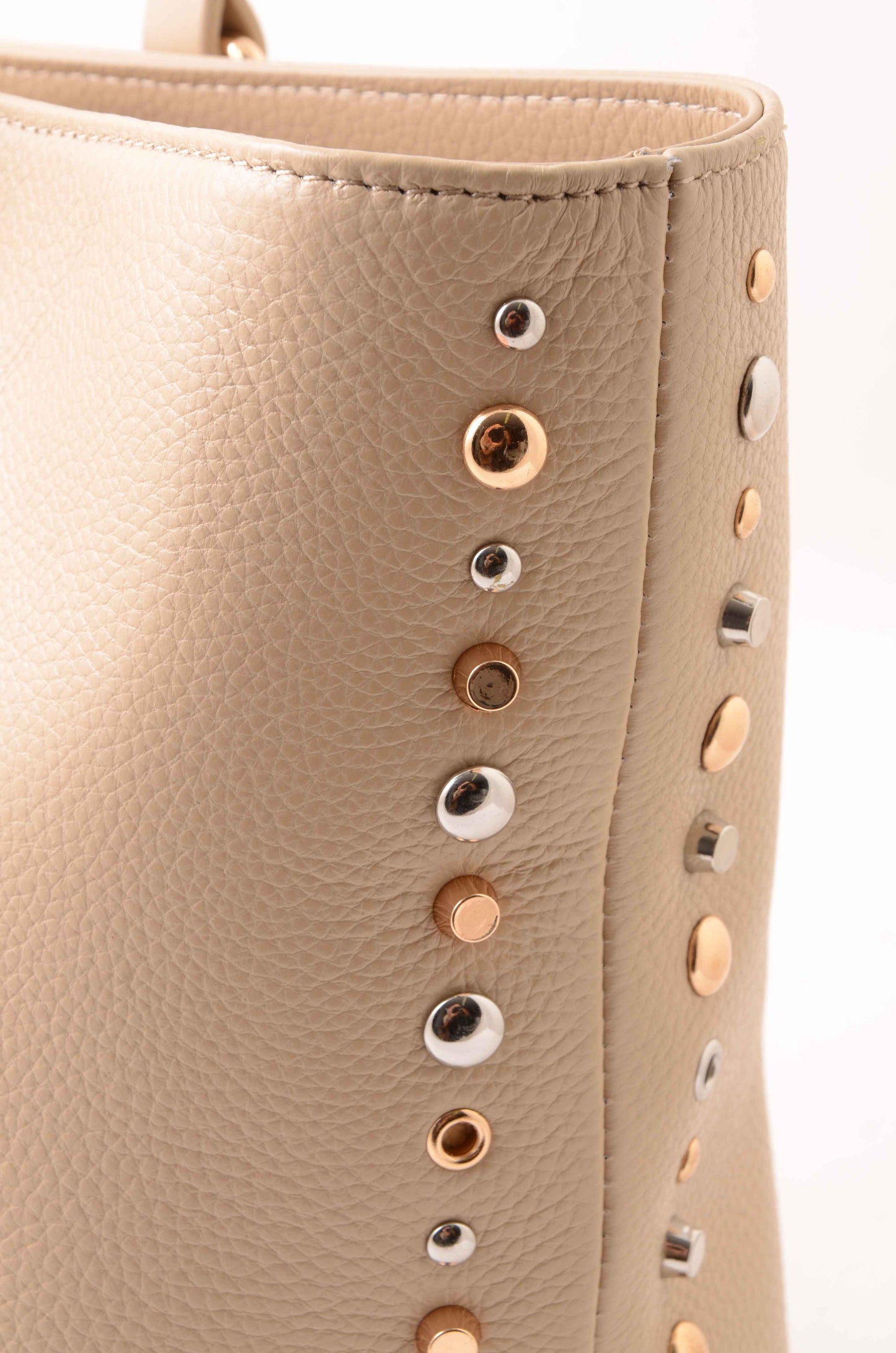 LA CARRIE - Shopping Bag Explosion Vera Pelle Sand