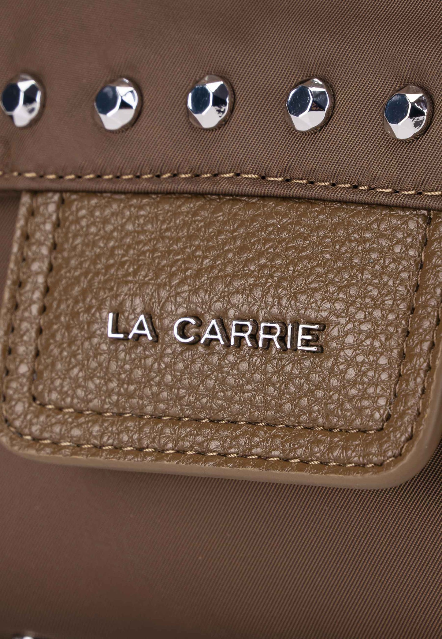 LA CARRIE - Shopping Bag Dark Nylon Borchie Mocha