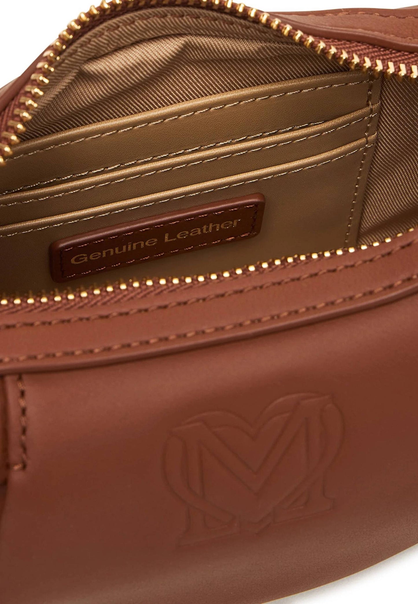 LOVE MOSCHINO - Borsetta A Spalla VERA PELLE Castagna