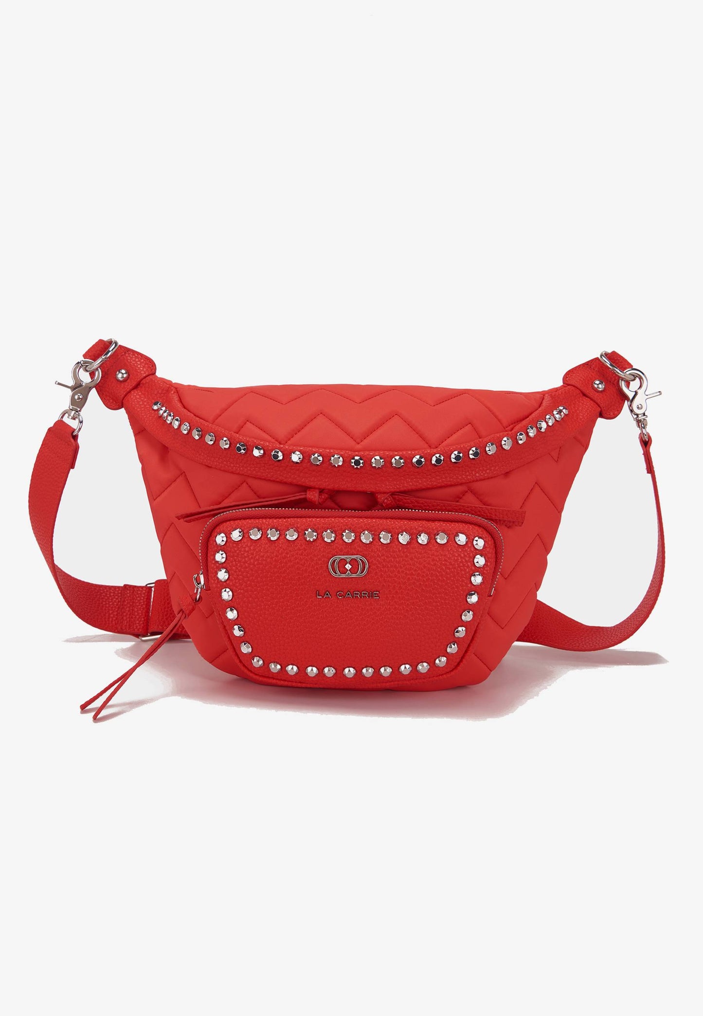 LA CARRIE - Marsupio Nylon Borchie Corallo