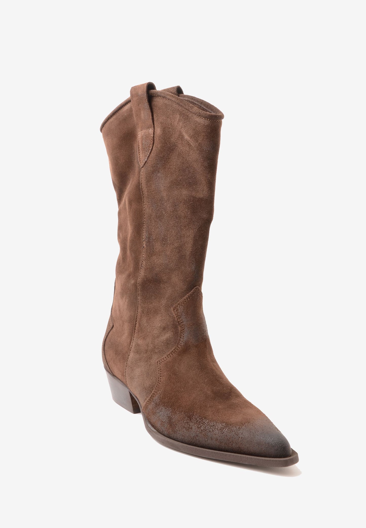 DIVINE FOLLIE - Stivale Texano Camoscio Moro