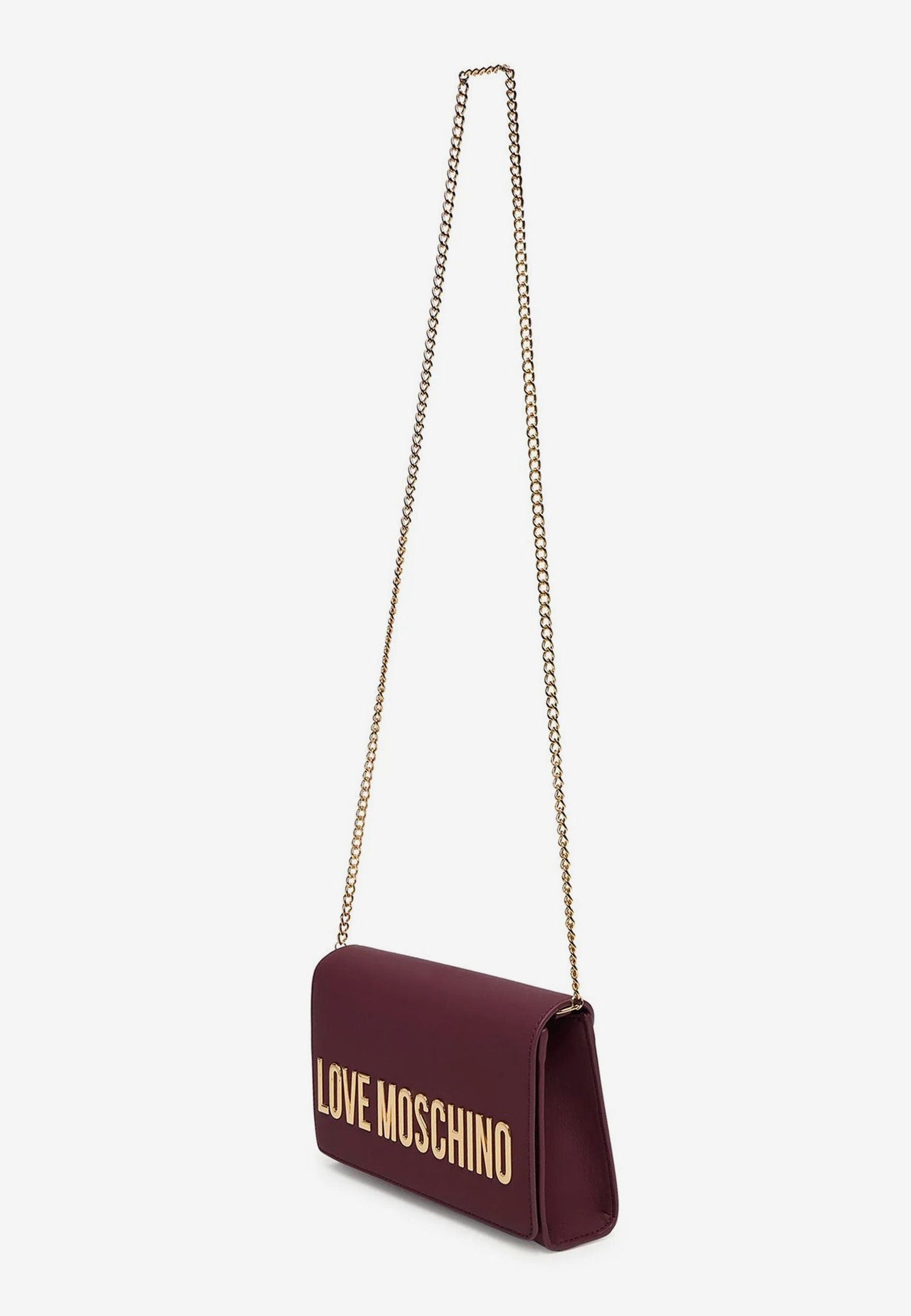 LOVE MOSCHINO - Borsetta A Tracolla Lettering Soft Touch Vino