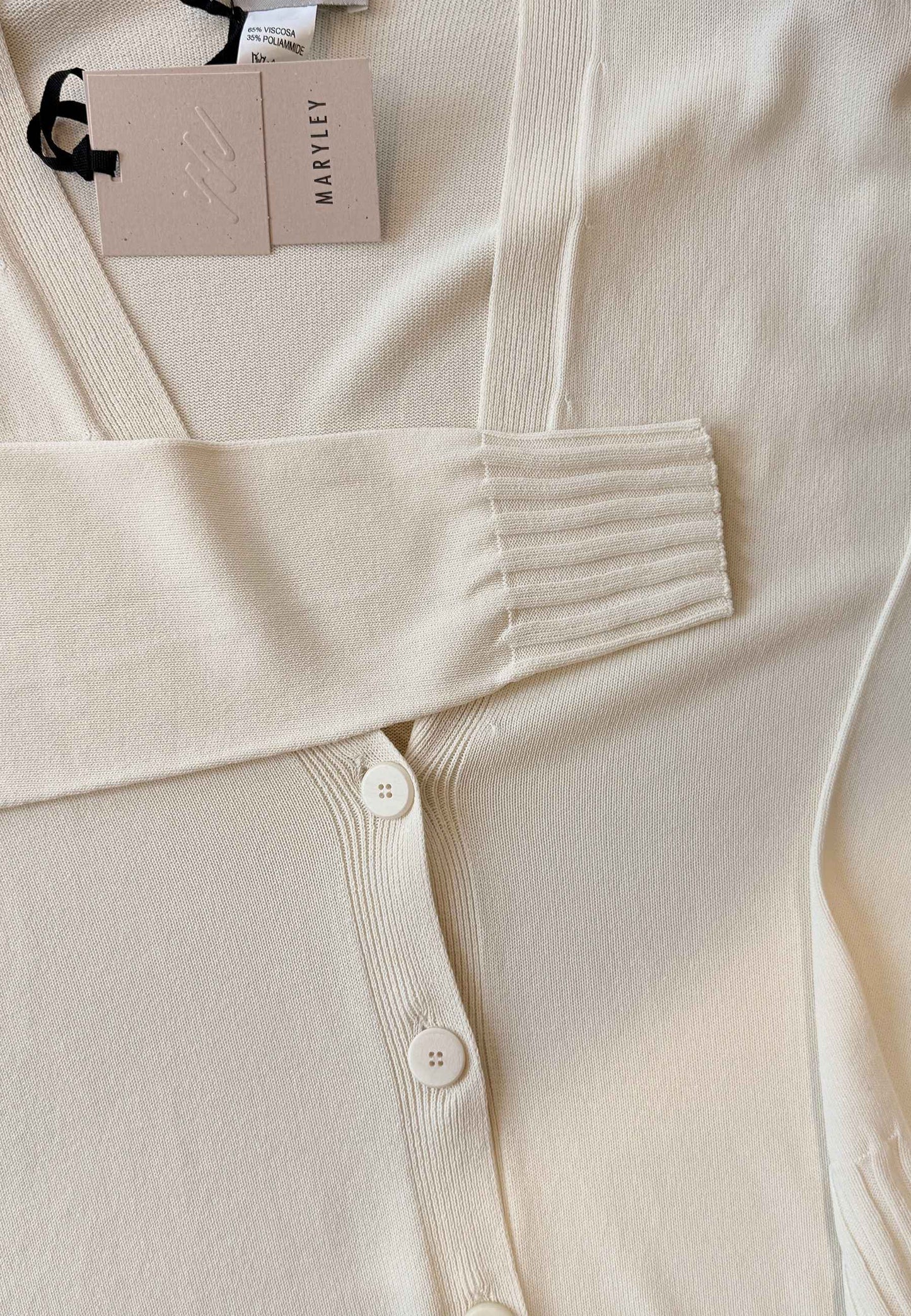 MARYLEY - Cardigan In Maglia Beige