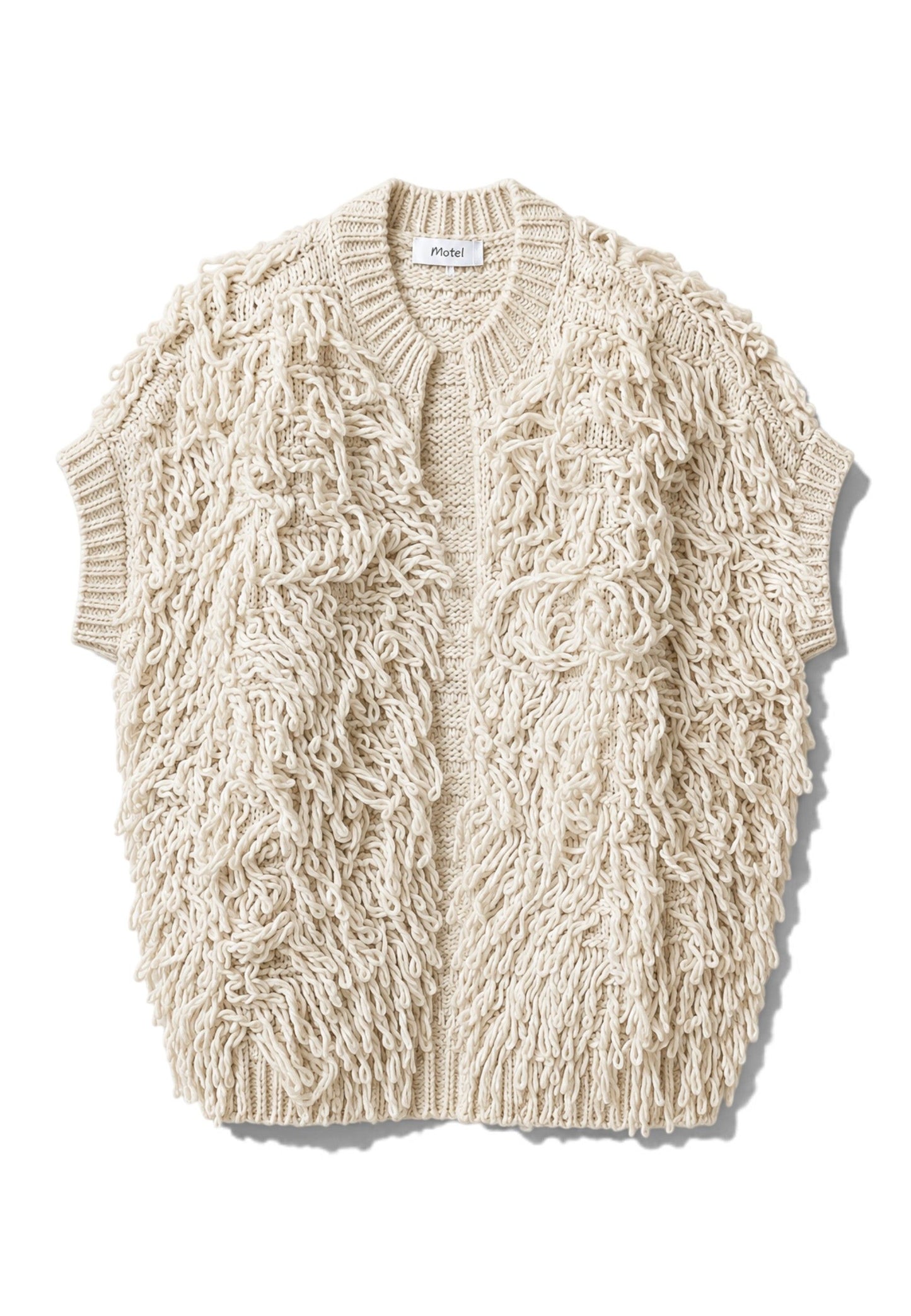 MOTEL - Gilet Frangia Ecru