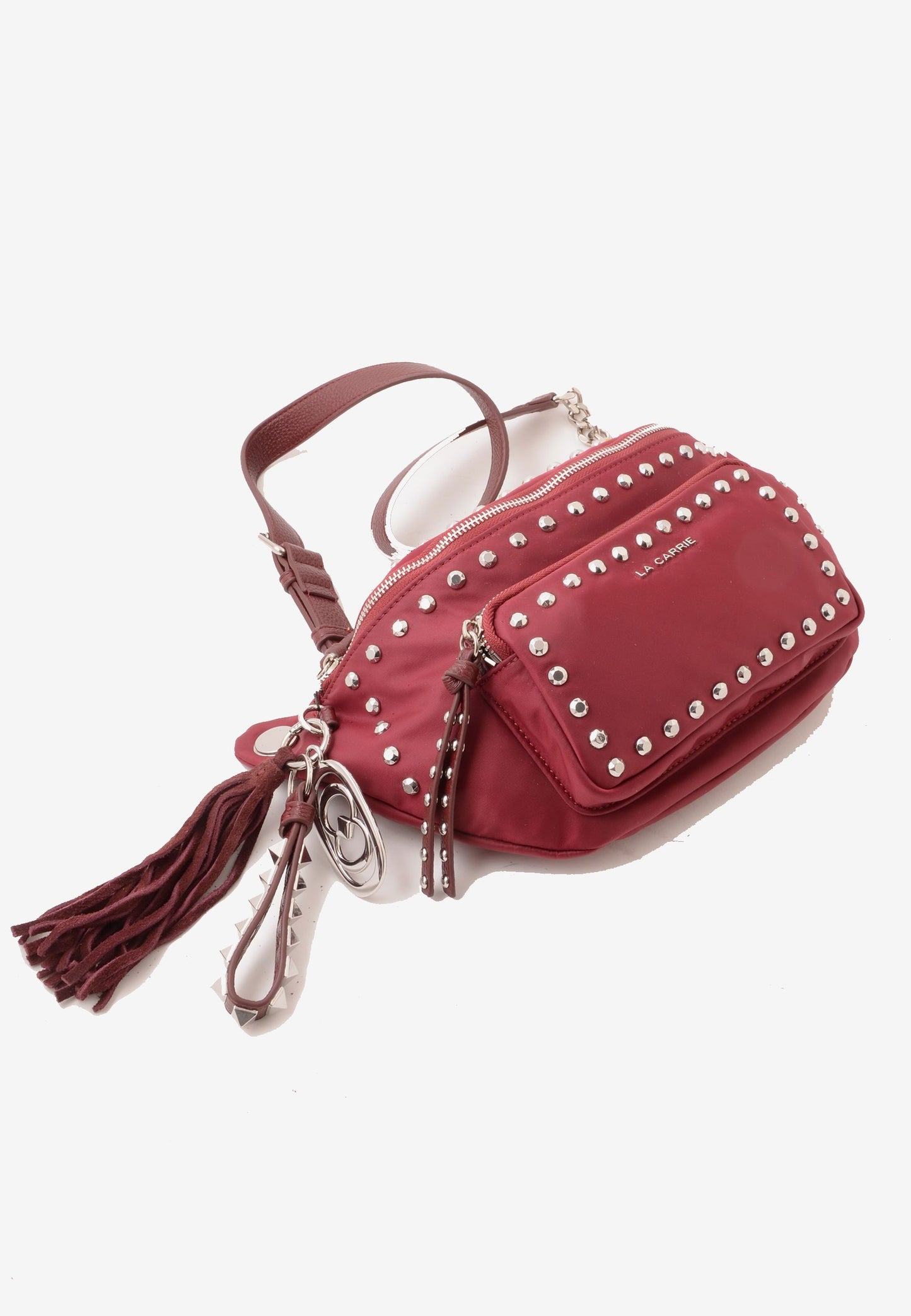 LA CARRIE - Marsupio Dark Nylon Borchie Cherry