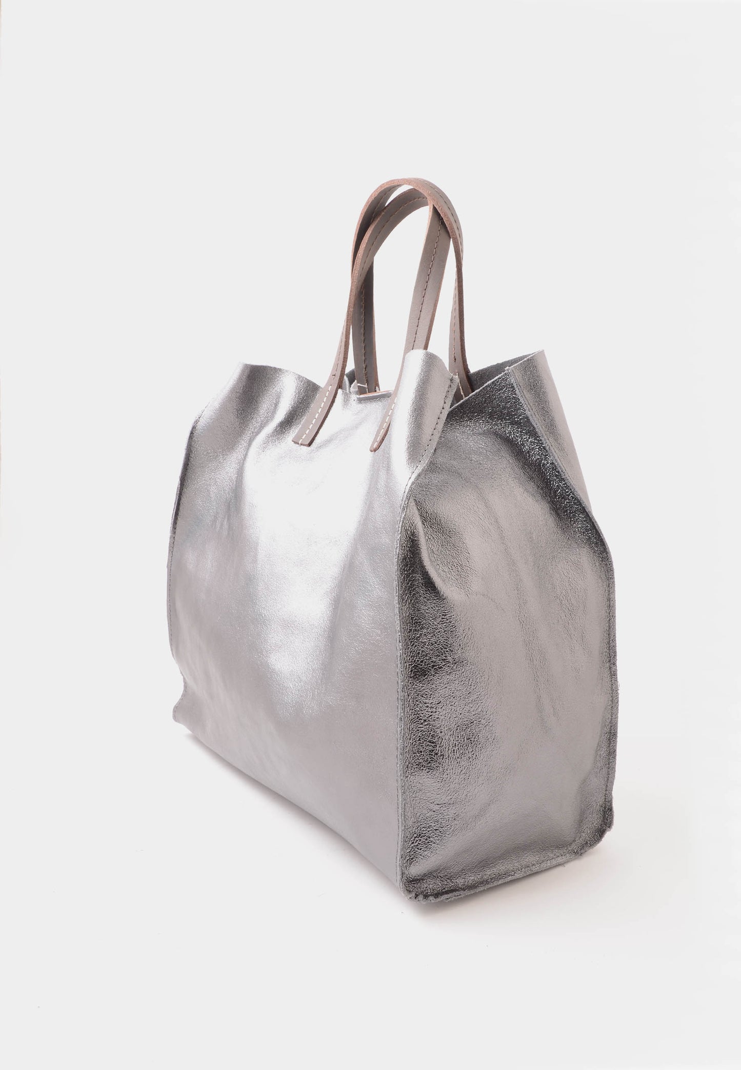 NUNZIA - Tote Bag Laminato SOFIA Argento