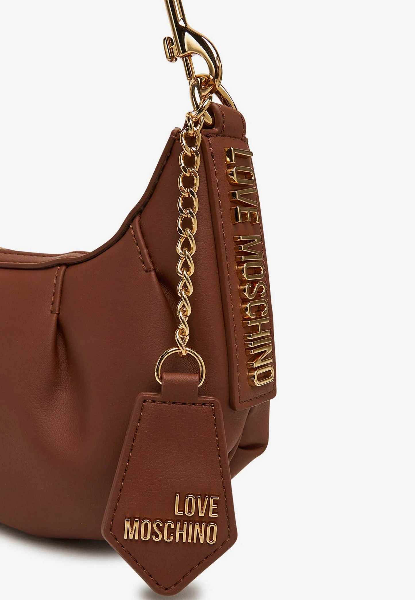 LOVE MOSCHINO - Borsetta A Spalla VERA PELLE Castagna