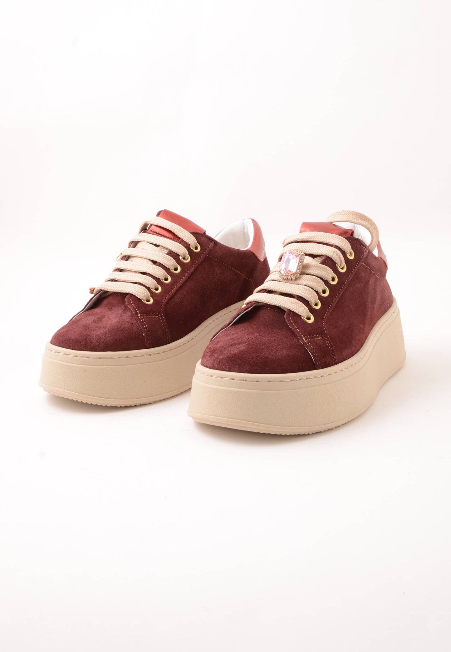 DIVINE FOLLIE - Sneakers Camoscio Bijoux Barolo