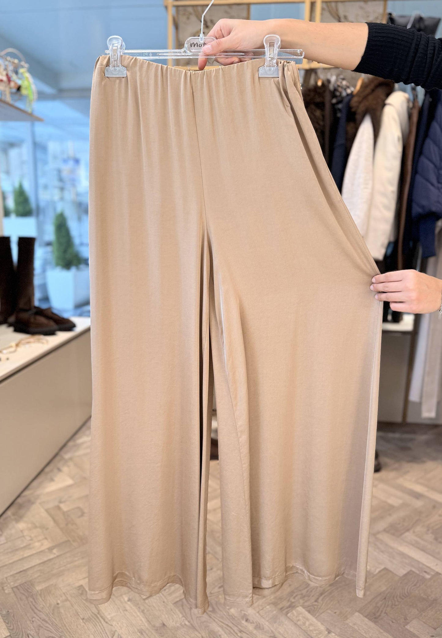 MOTEL - Pantalone A Palazzo In Viscosa Safari