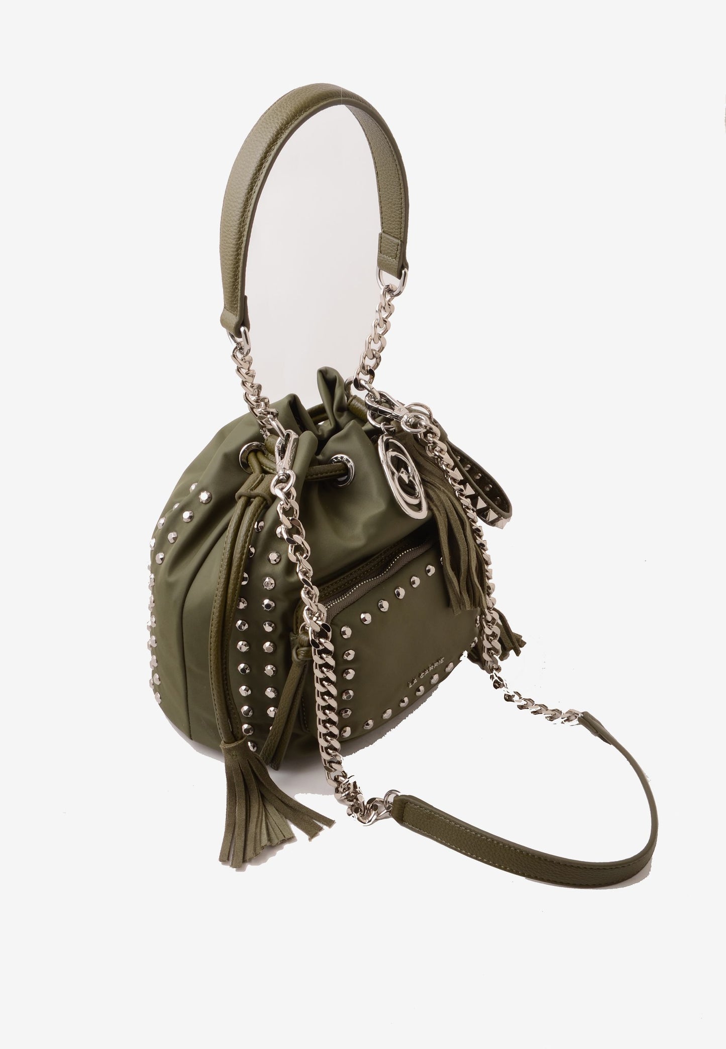 LA CARRIE - Secchiello Dark Nylon Borchie Oliva