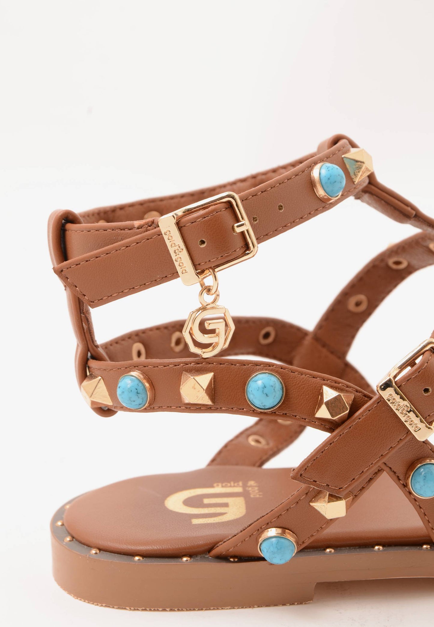 GOLD&GOLD - Sandalo Borchie Cammello