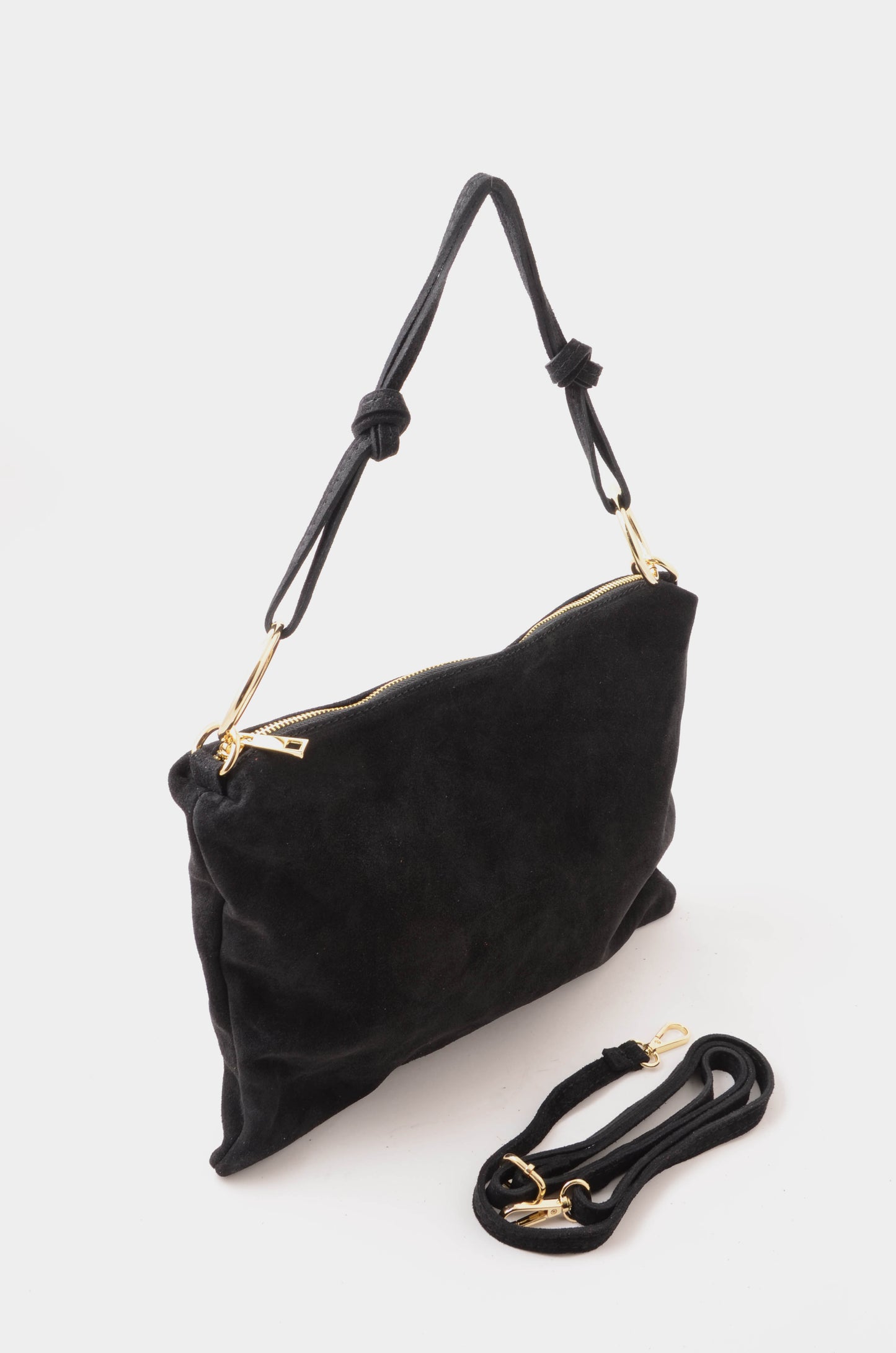 NUNZIA - Borsa In Camoscio AURORA Nero
