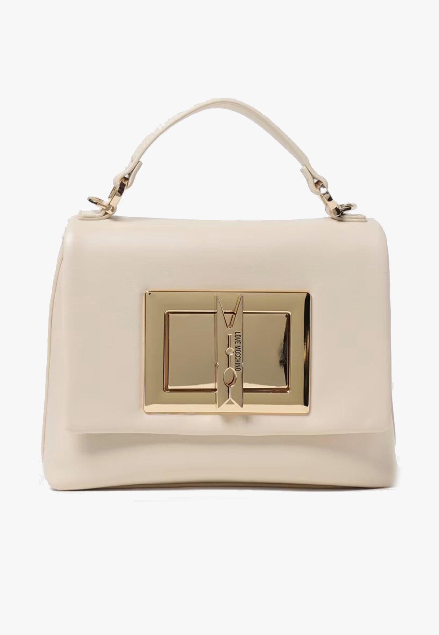 LOVE MOSCHINO - Borsa A Mano Gold Clip Avorio