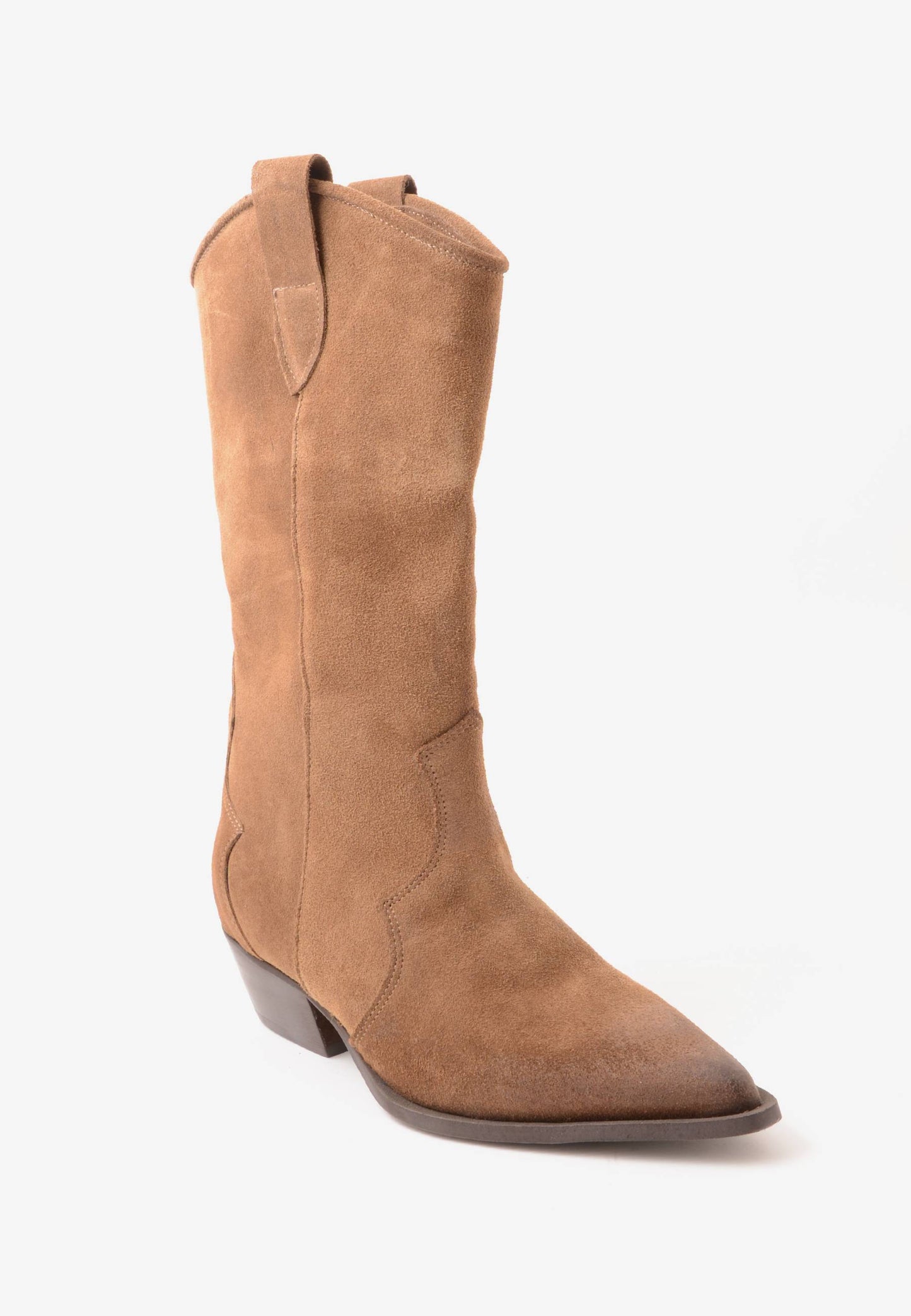 DIVINE FOLLIE - Stivale Texano Camoscio Taupe