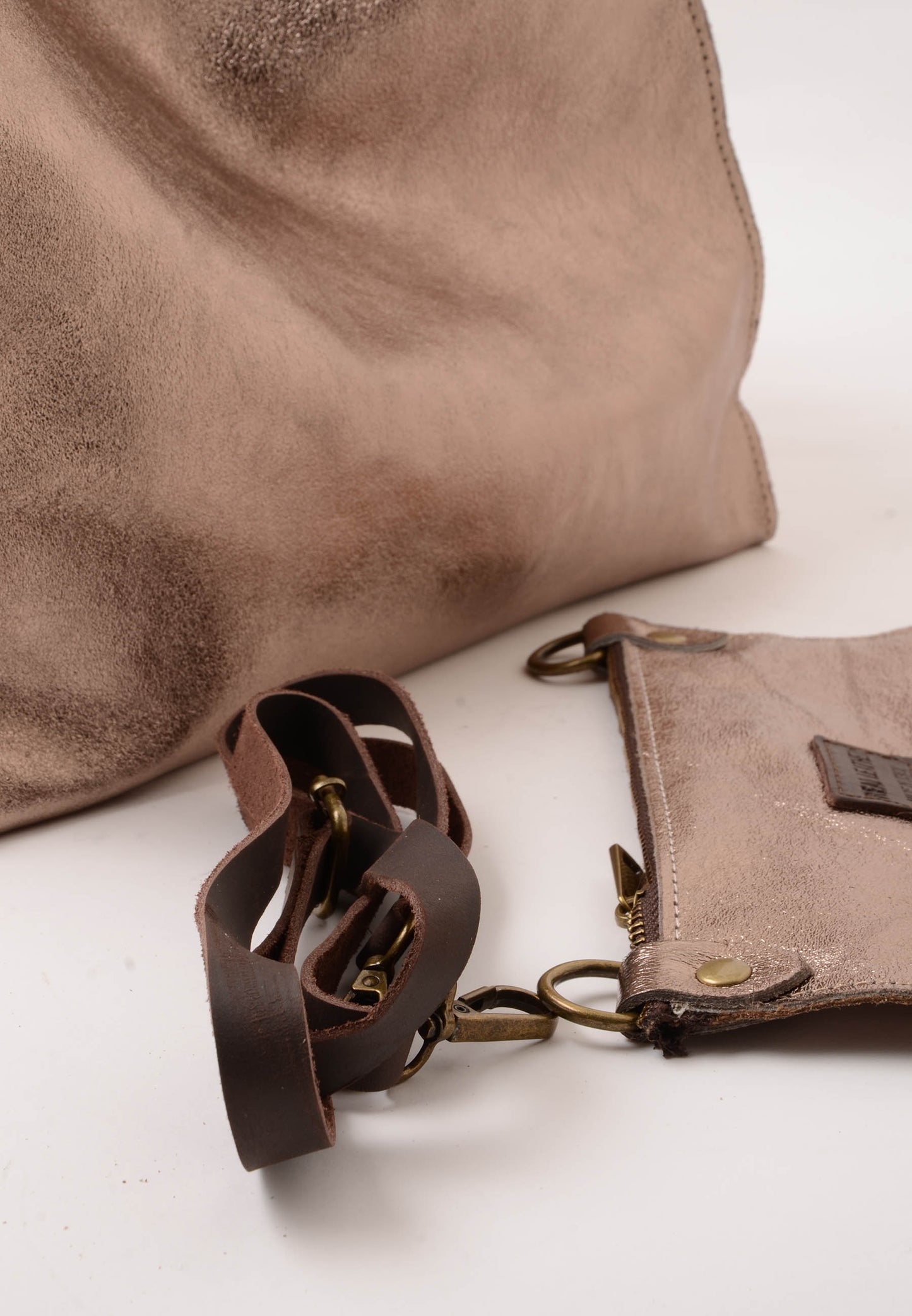 NUNZIA - Tote Bag Laminato SOFIA Bronzo