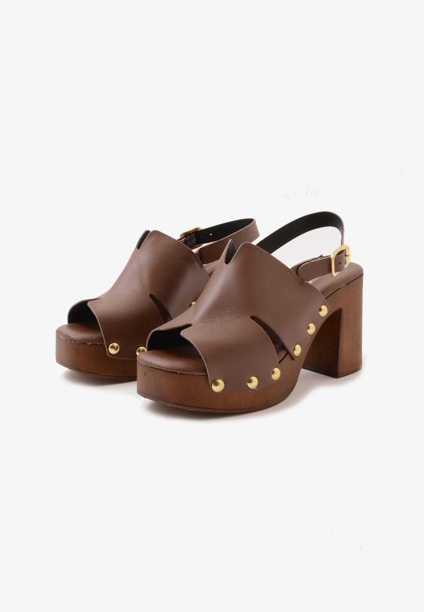 DIVINE FOLLIE - Zoccolo Zeppa Borchie Moro