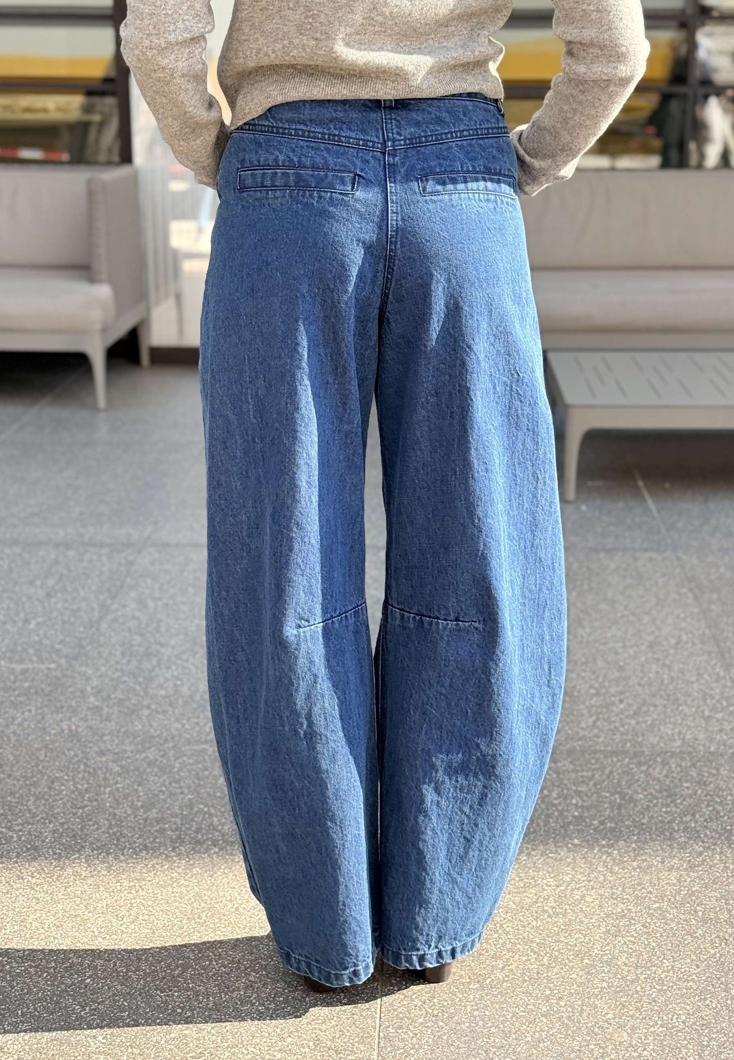 MOTEL - Jeans Barrel Blu Denim