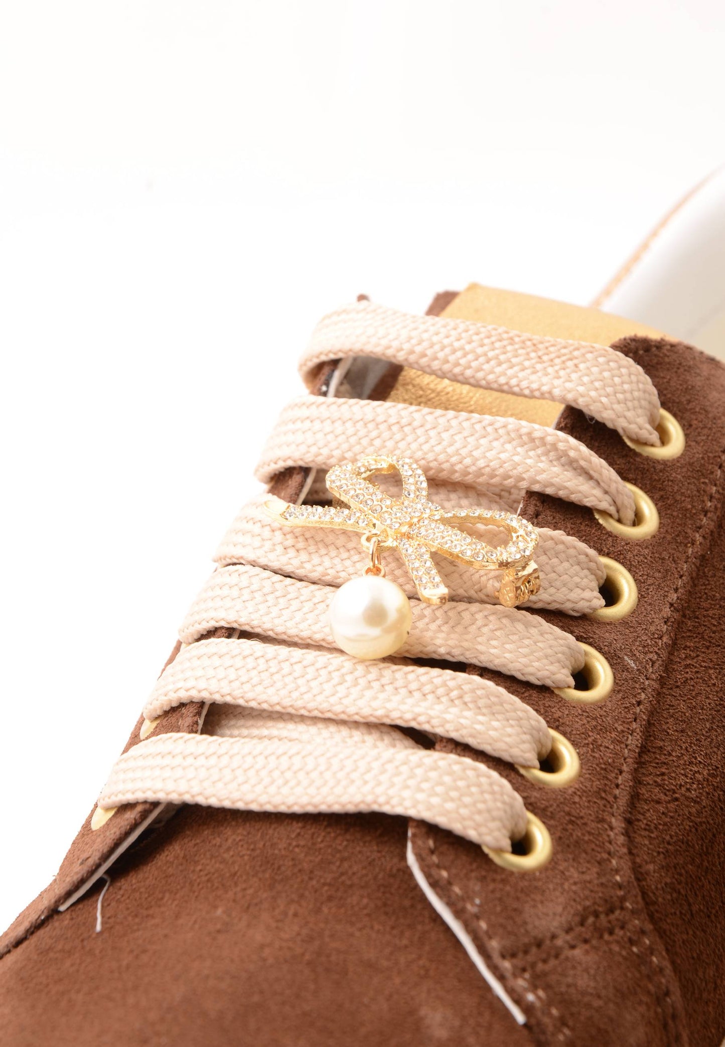 DIVINE FOLLIE - Sneakers Camoscio Bijoux Sigaro