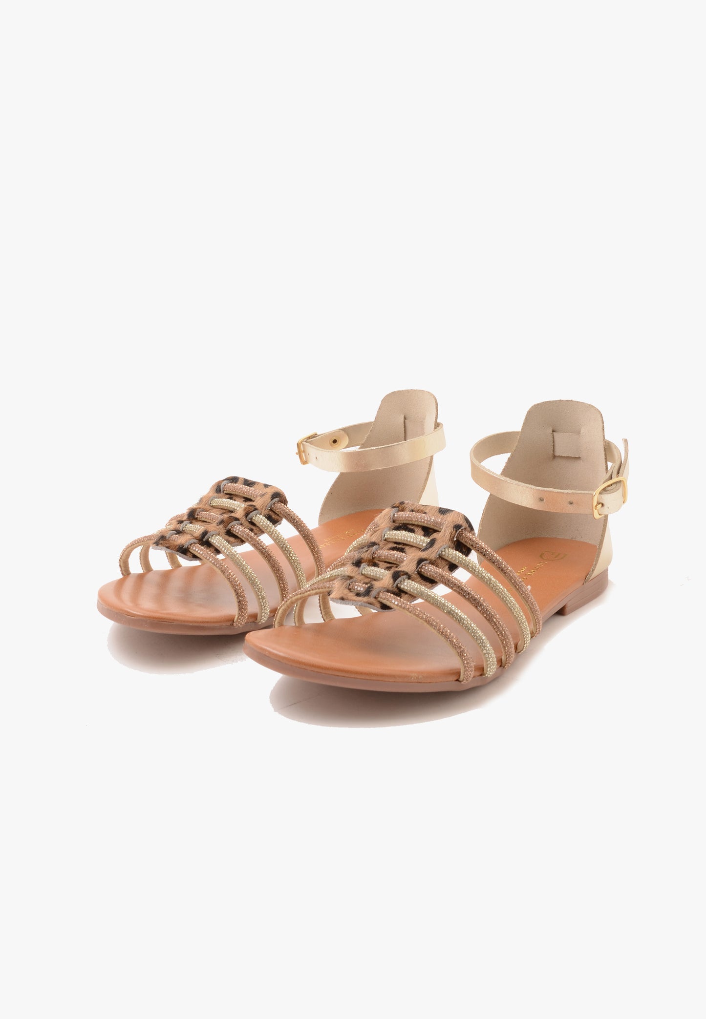 DIVINE FOLLIE - Sandalo Basso Strass Leopardo