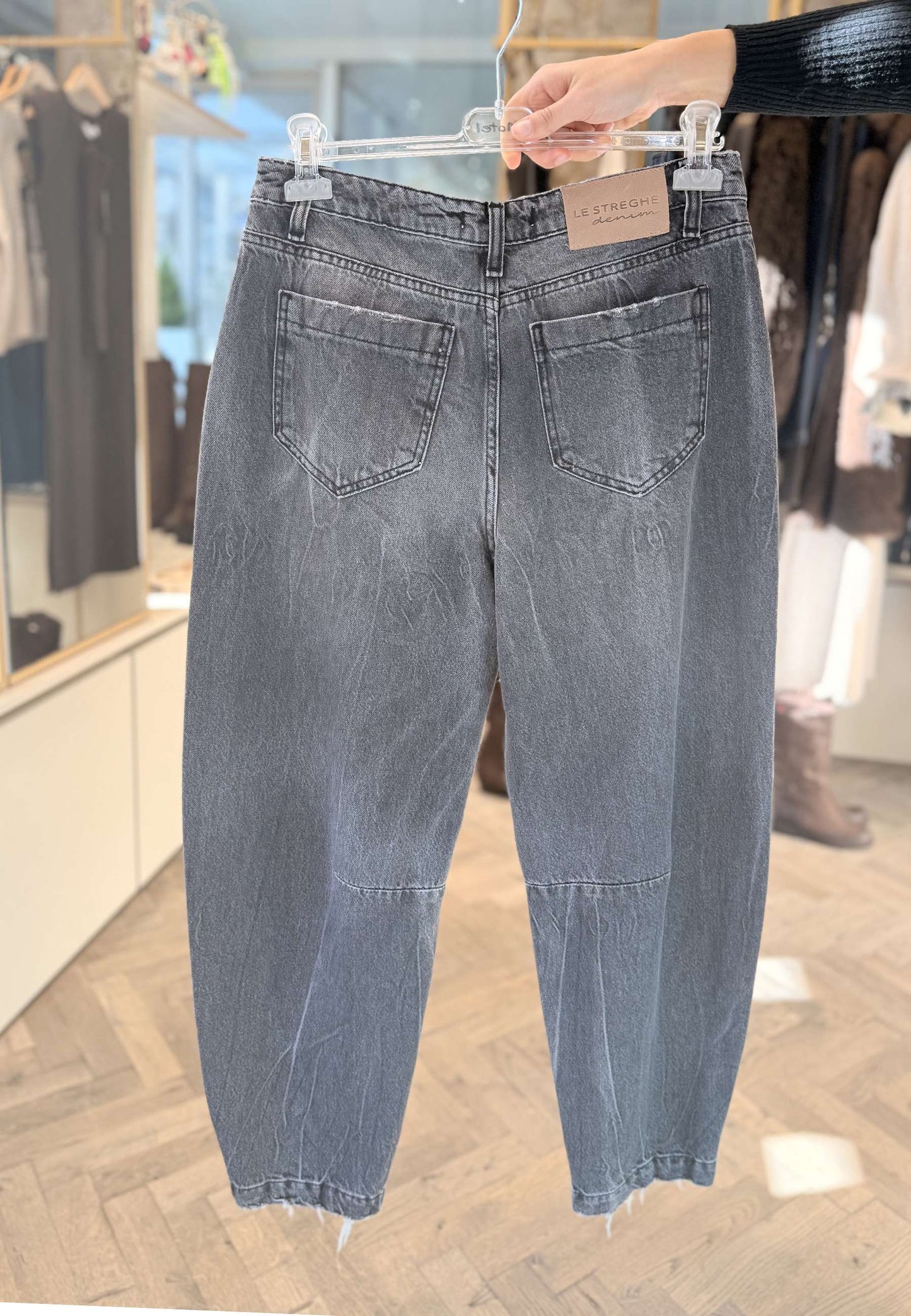 LE STREGHE - Jeans Barrel Grigio Scuro