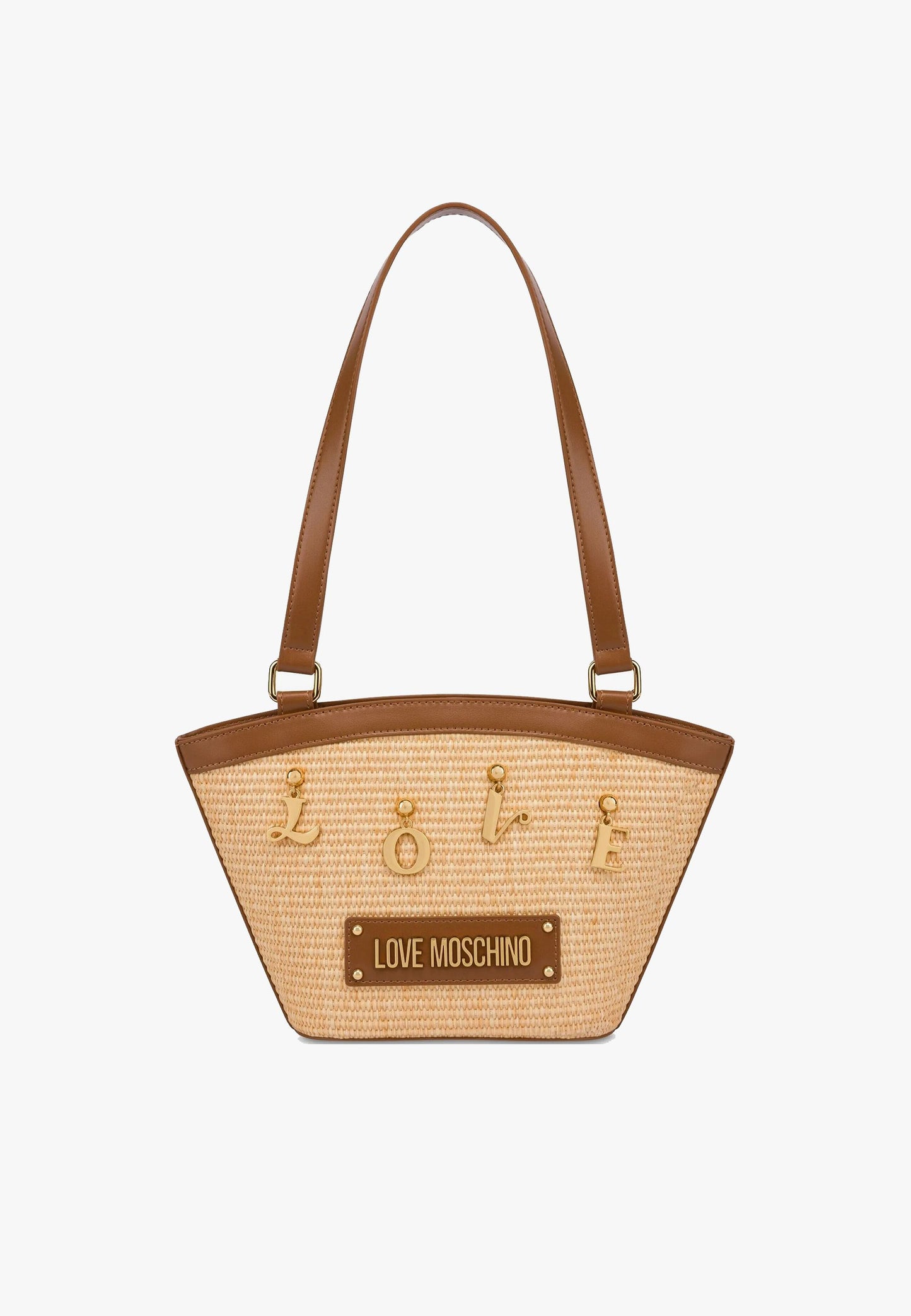 LOVE MOSCHINO - Borsetta In Paglia Cammello