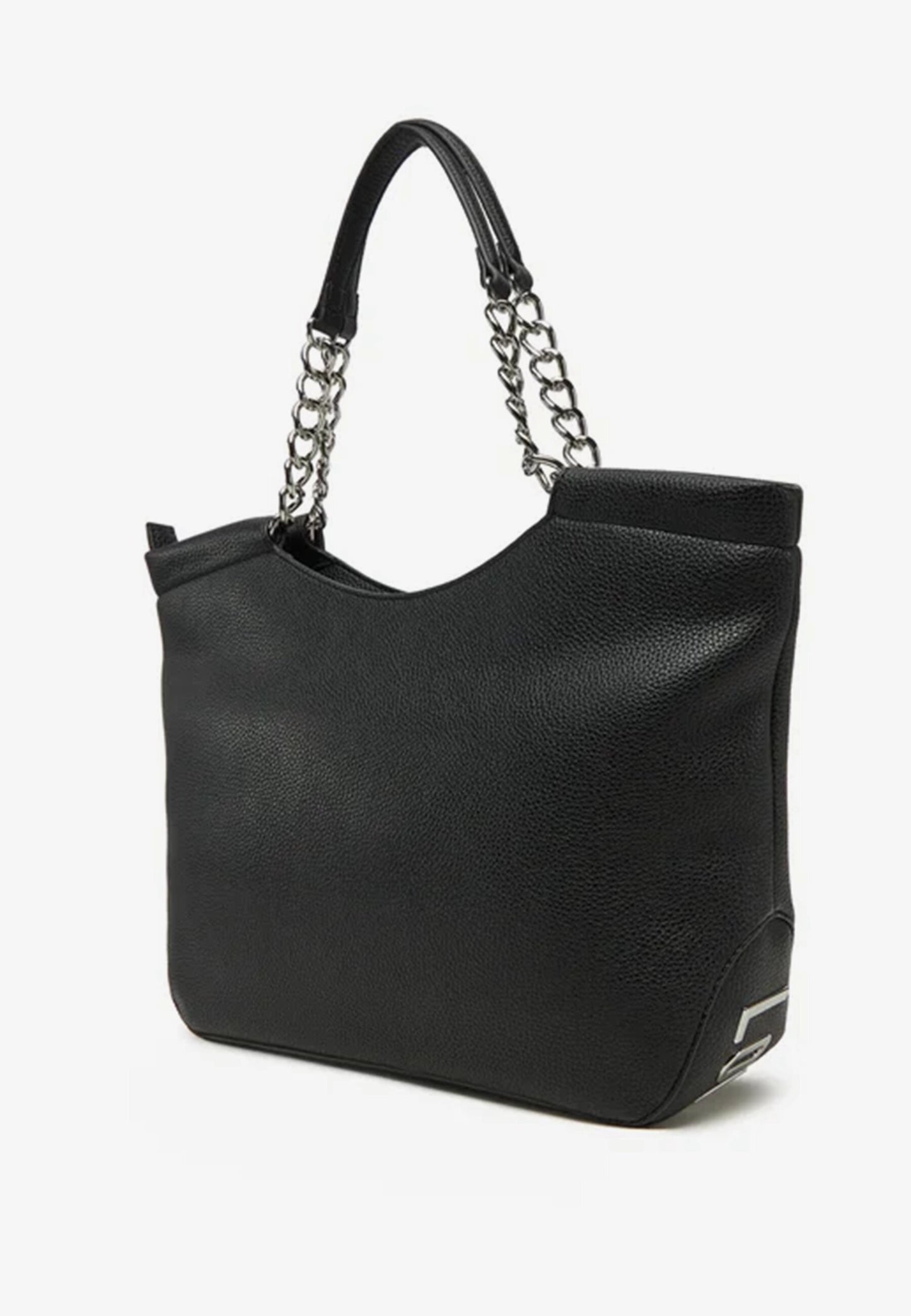 LOVE MOSCHINO - Shopping Bag Lettering Nero Silver
