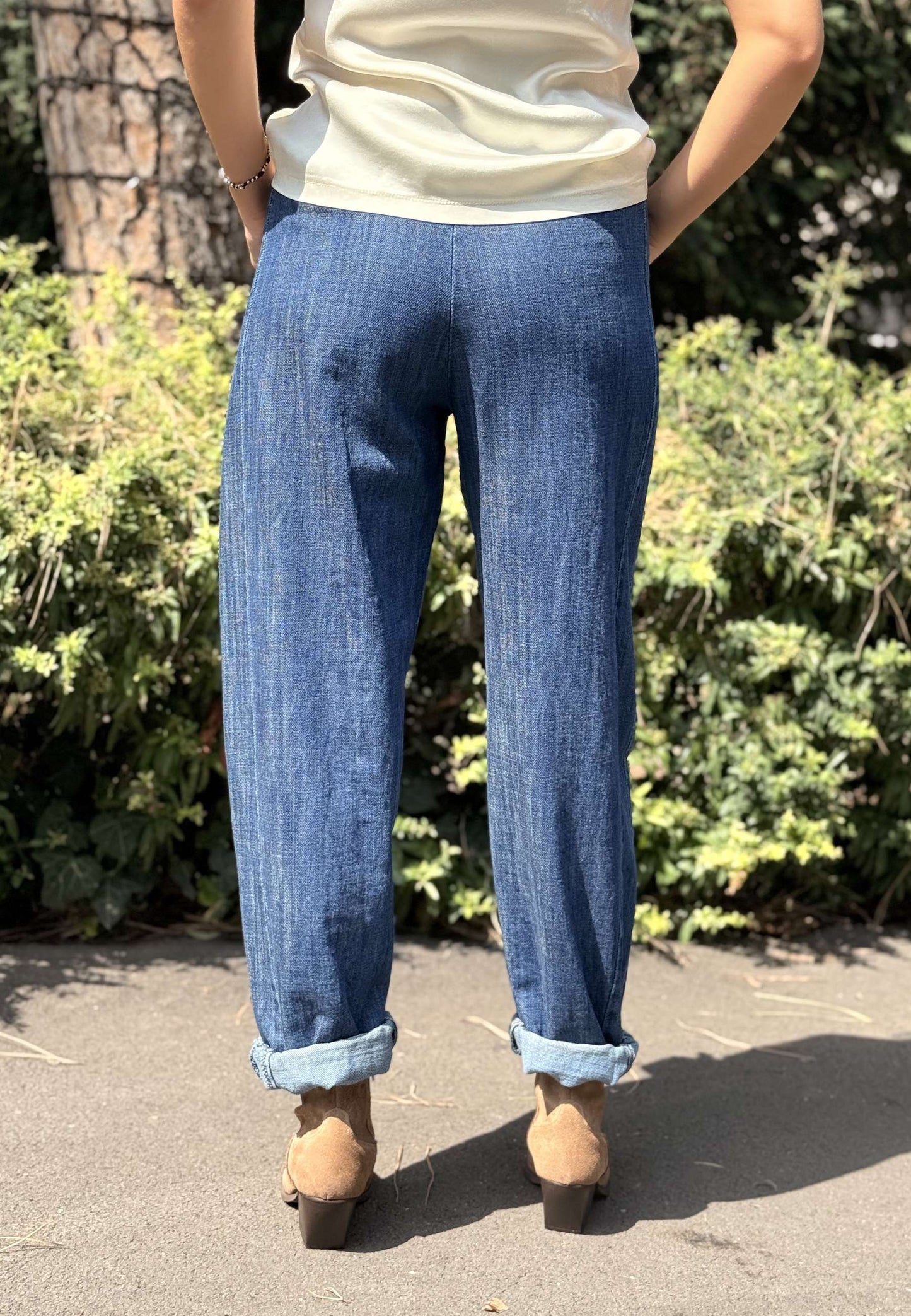 LE STREGHE - Jeans Balloon Vita Alta Blu Chiaro