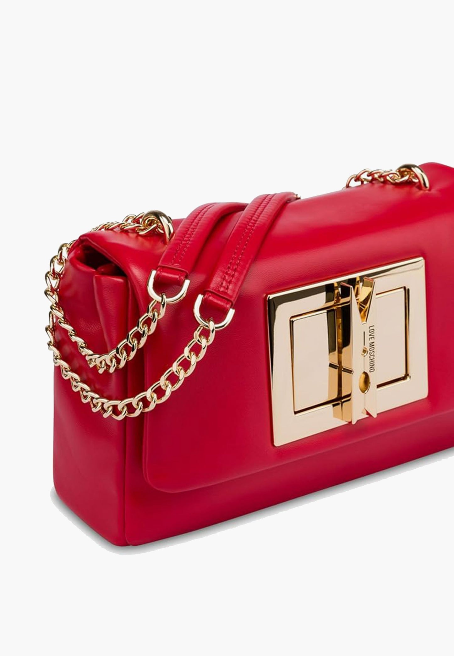 LOVE MOSCHINO - Borsa A Tracolla Gold Clip Rosso