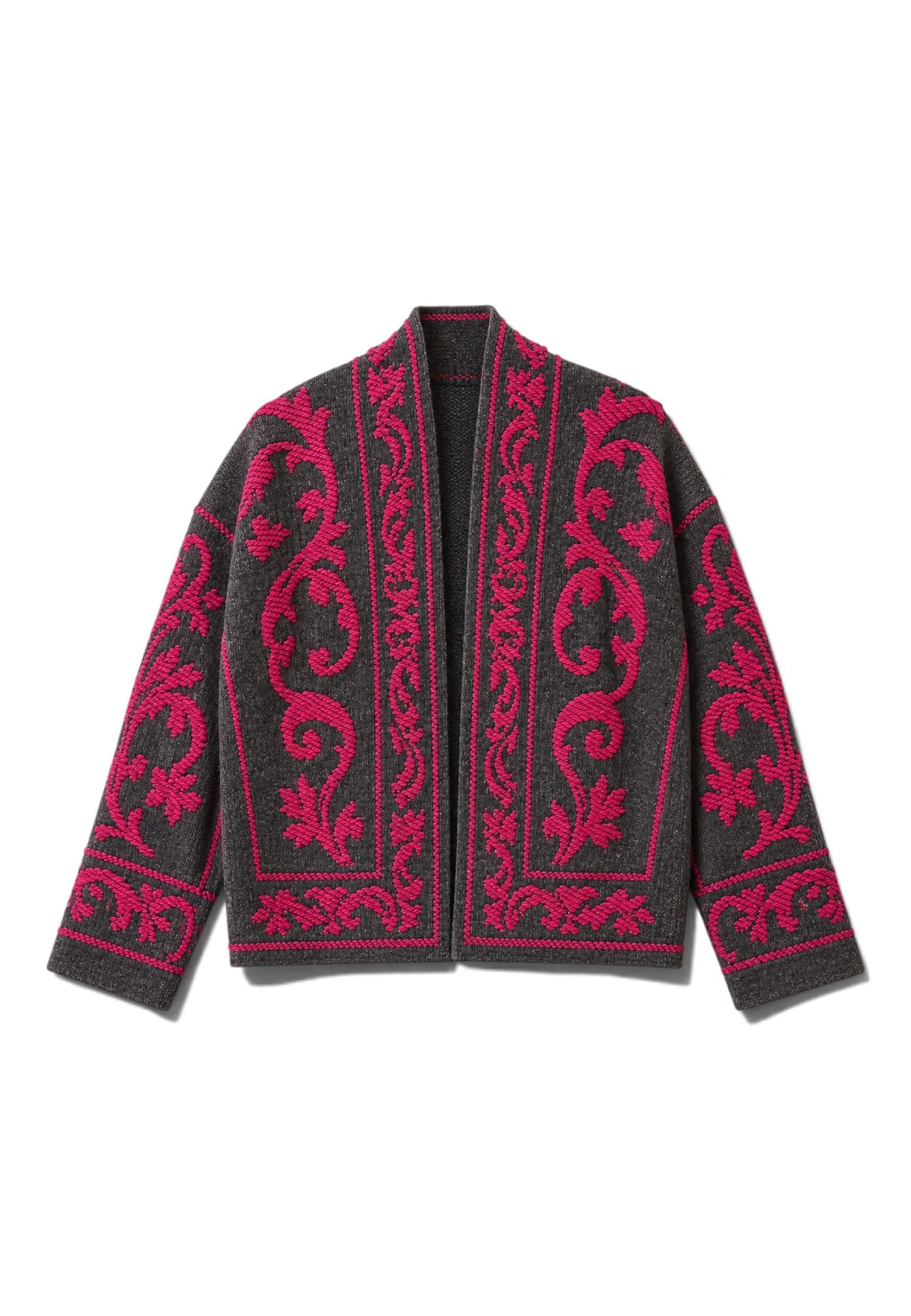 MOTEL - Cardigan Damascato Grigio