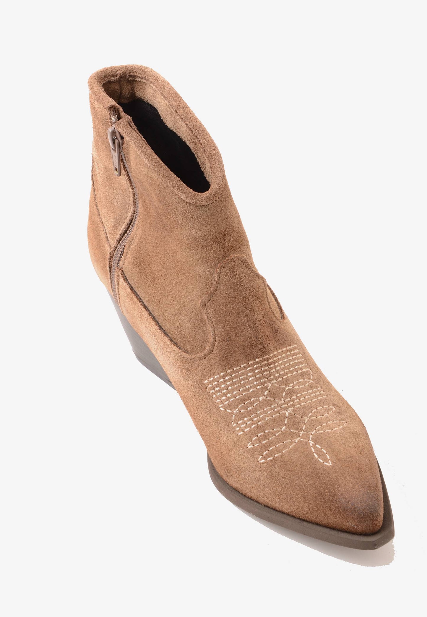 DIVINE FOLLIE - Stivaletto Ricamo Camoscio Taupe
