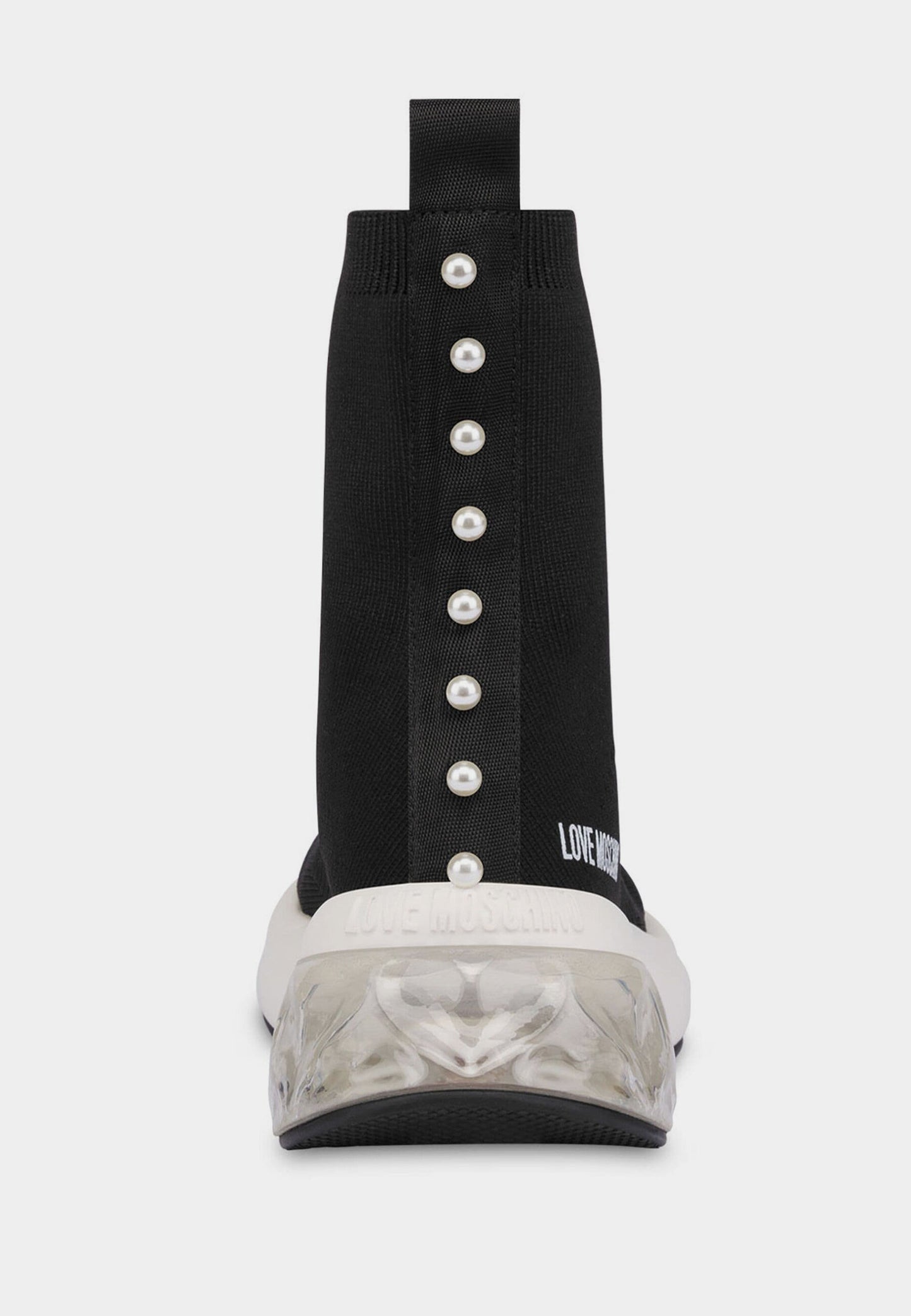 LOVE MOSCHINO - Stivaletto Perle Elastico Nero