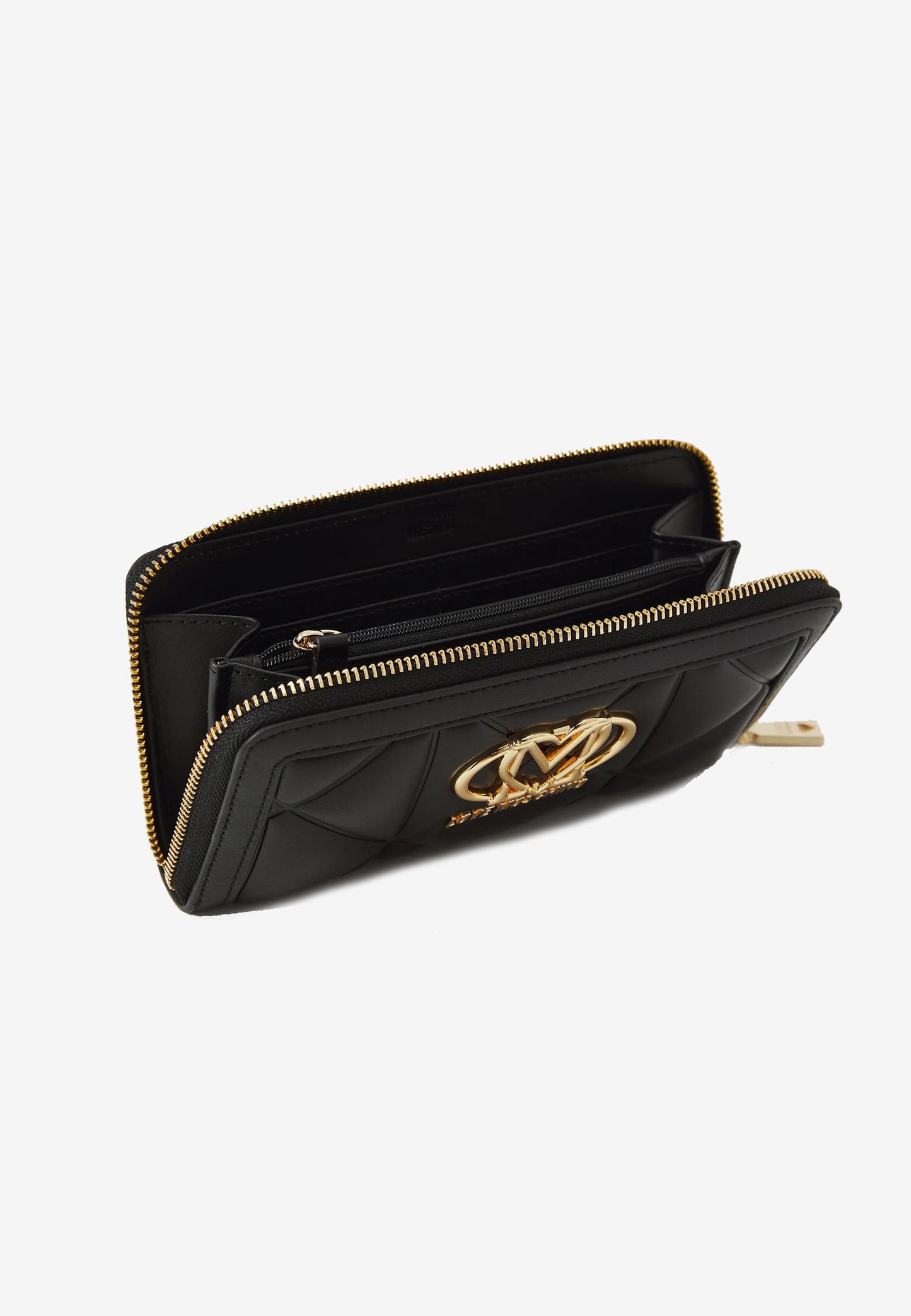 LOVE MOSCHINO - Portafoglio Zip Around Embossed Nero