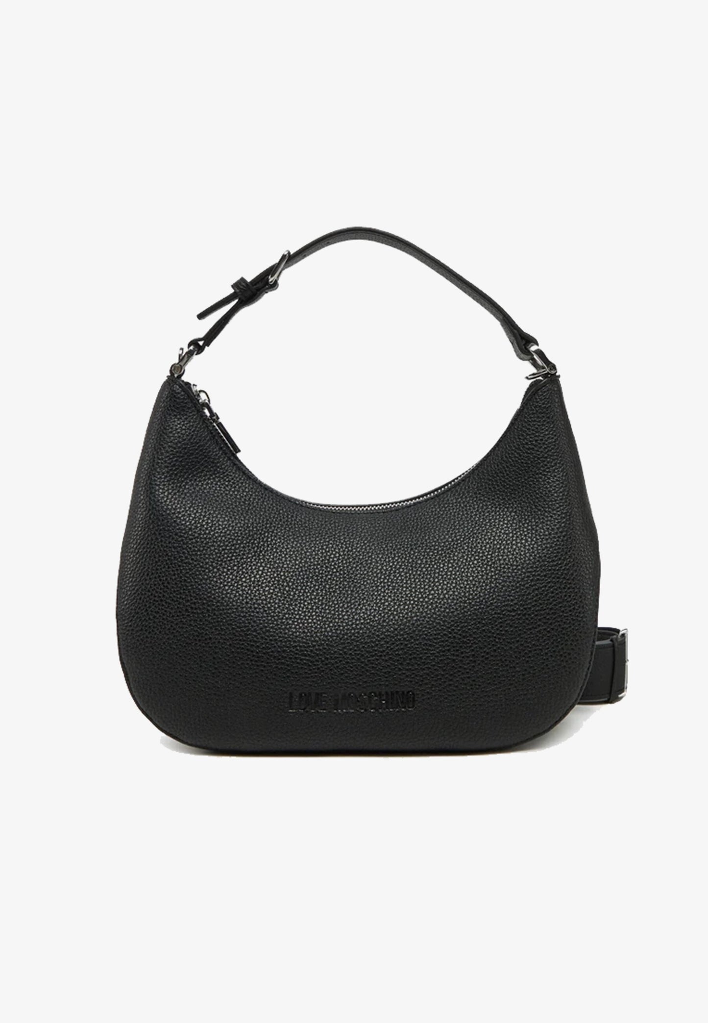 LOVE MOSCHINO - Borsa Hobo Lettering Nero Silver