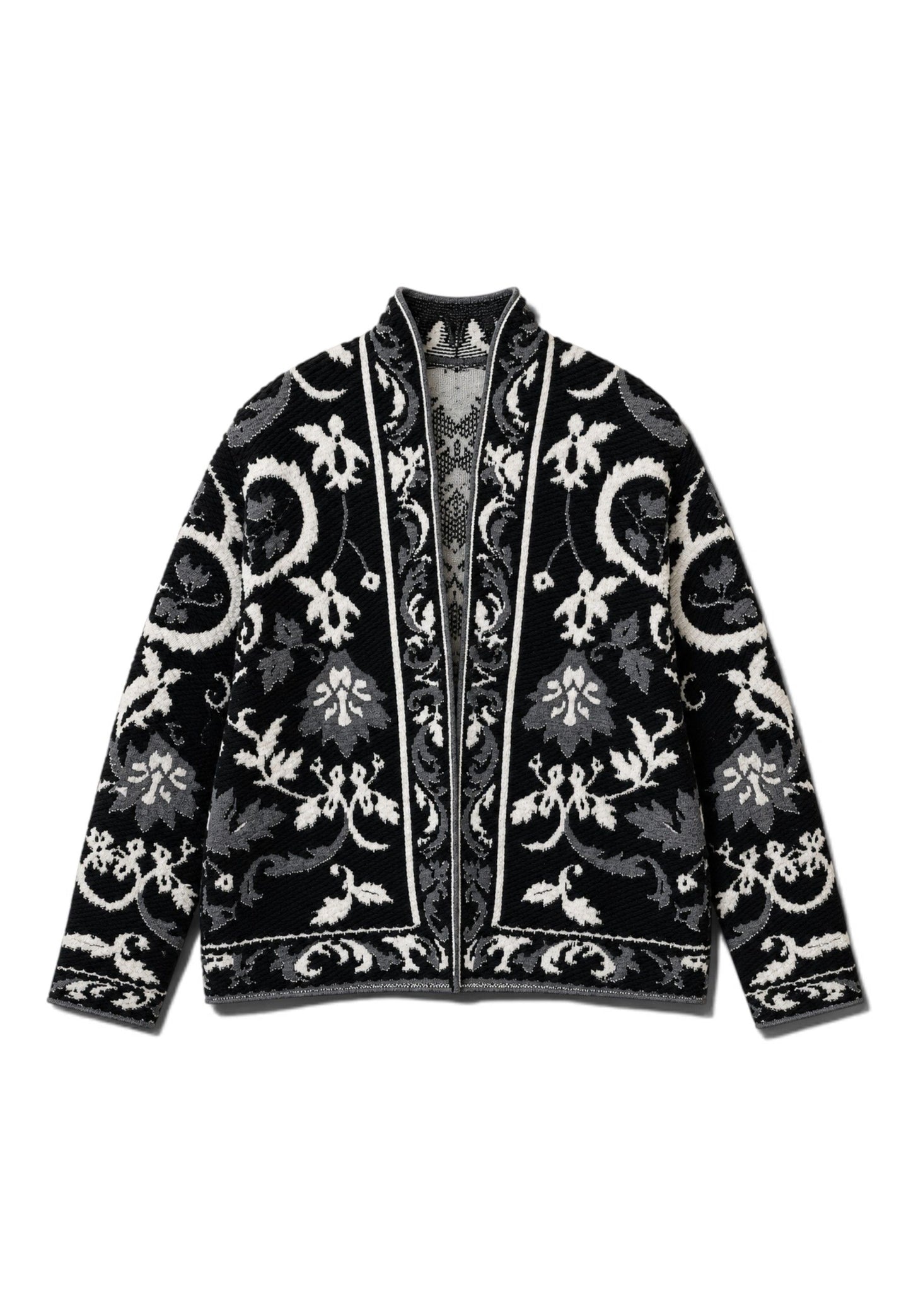 MOTEL - Cardigan Damascato Nero