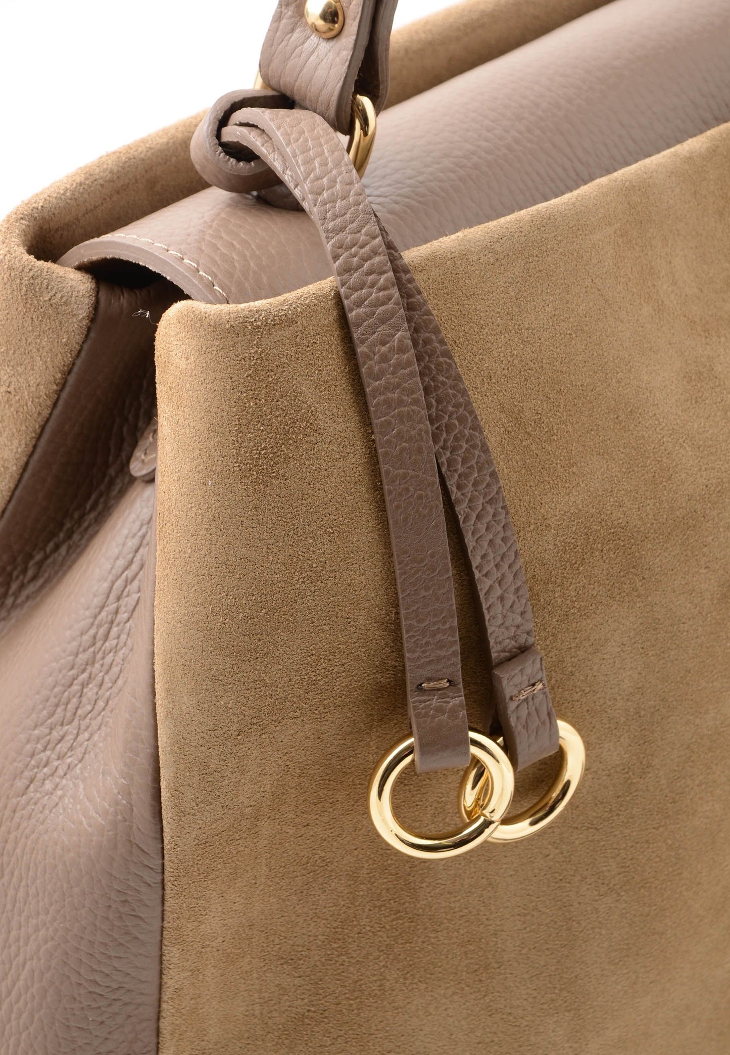 NUNZIA - Borsa In Camoscio VITTORIA Beige