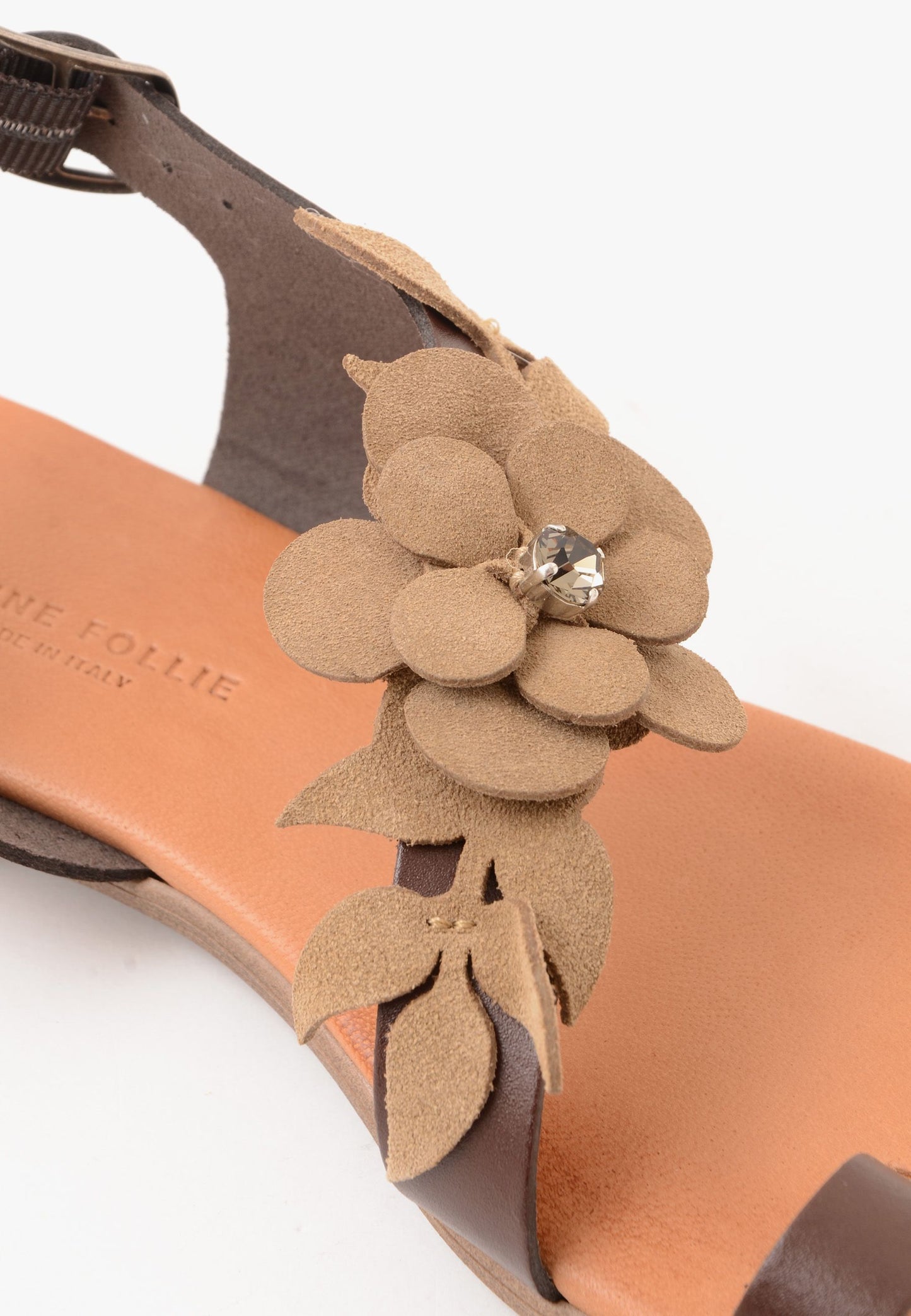DIVINE FOLLIE - Sandalo Fiori Camoscio Moro