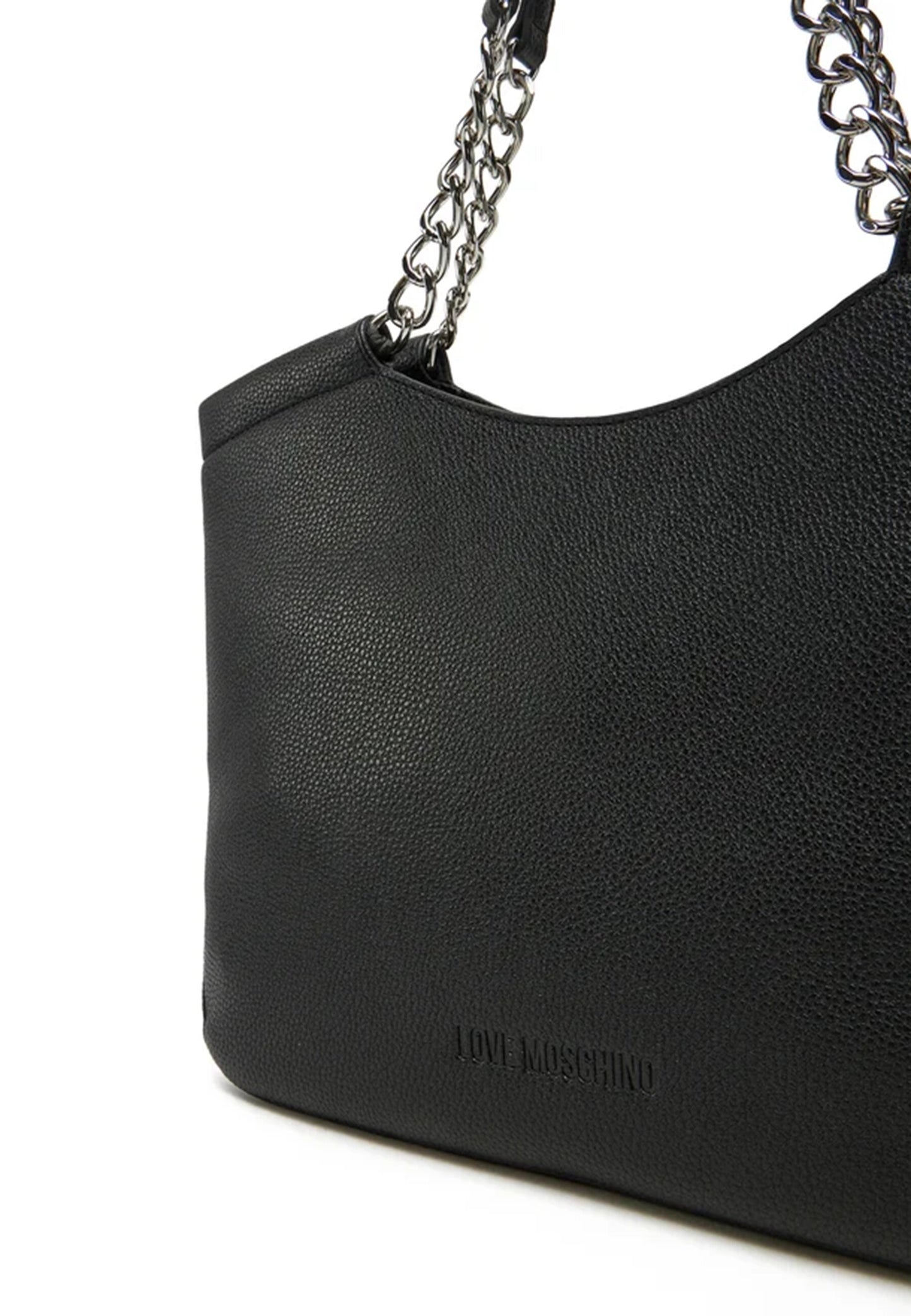 LOVE MOSCHINO - Shopping Bag Lettering Nero Silver