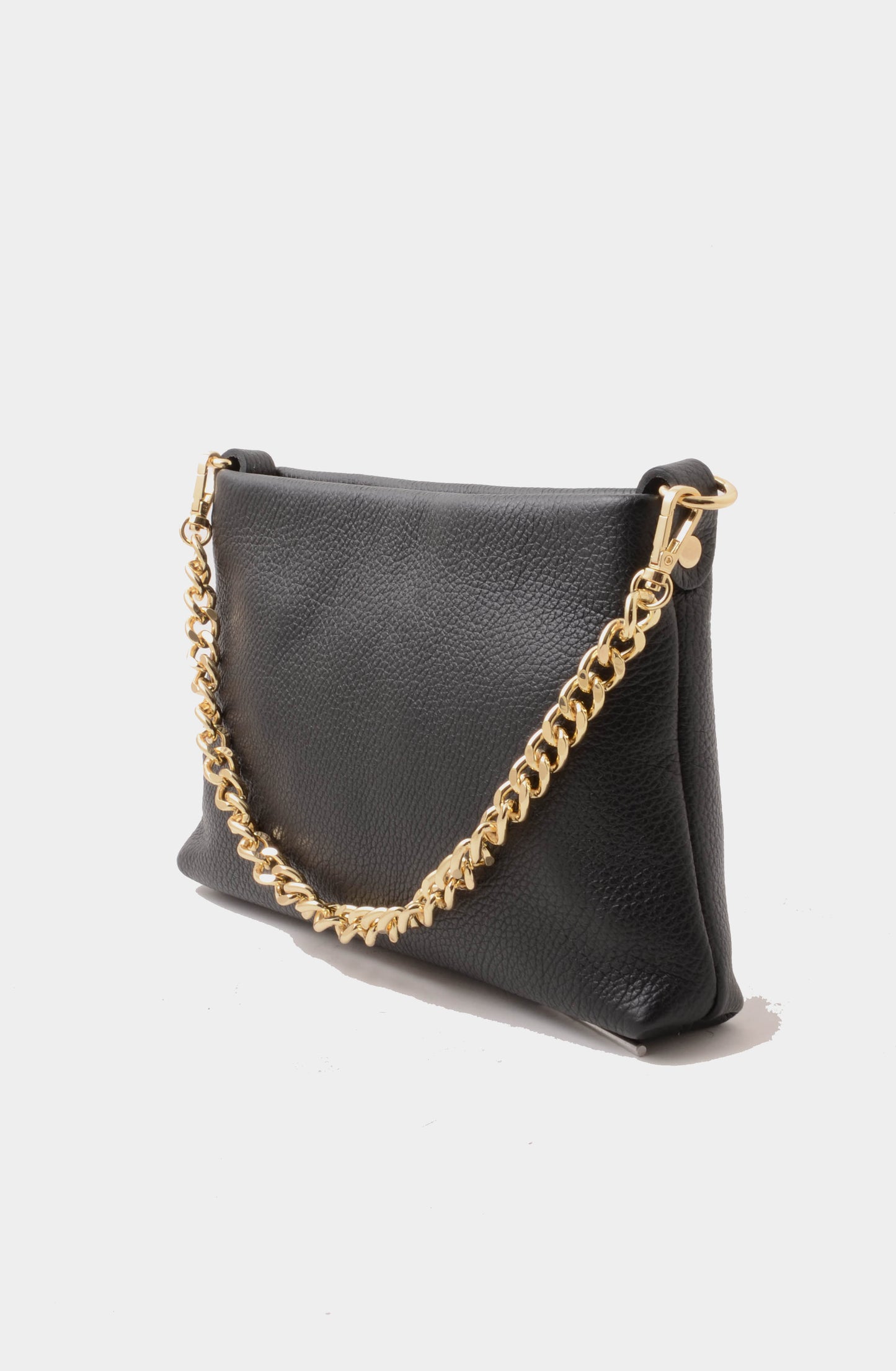 NUNZIA - Clutch Vera Pelle GINEVRA Nero