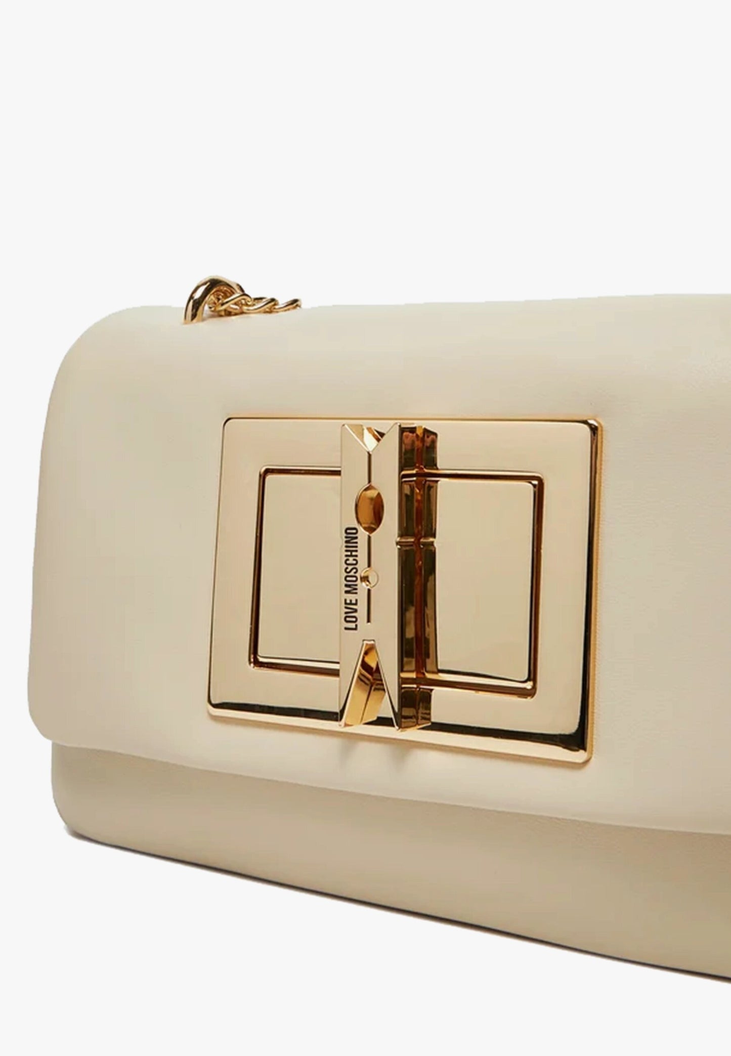 LOVE MOSCHINO - Borsa A Tracolla Gold Clip Avorio