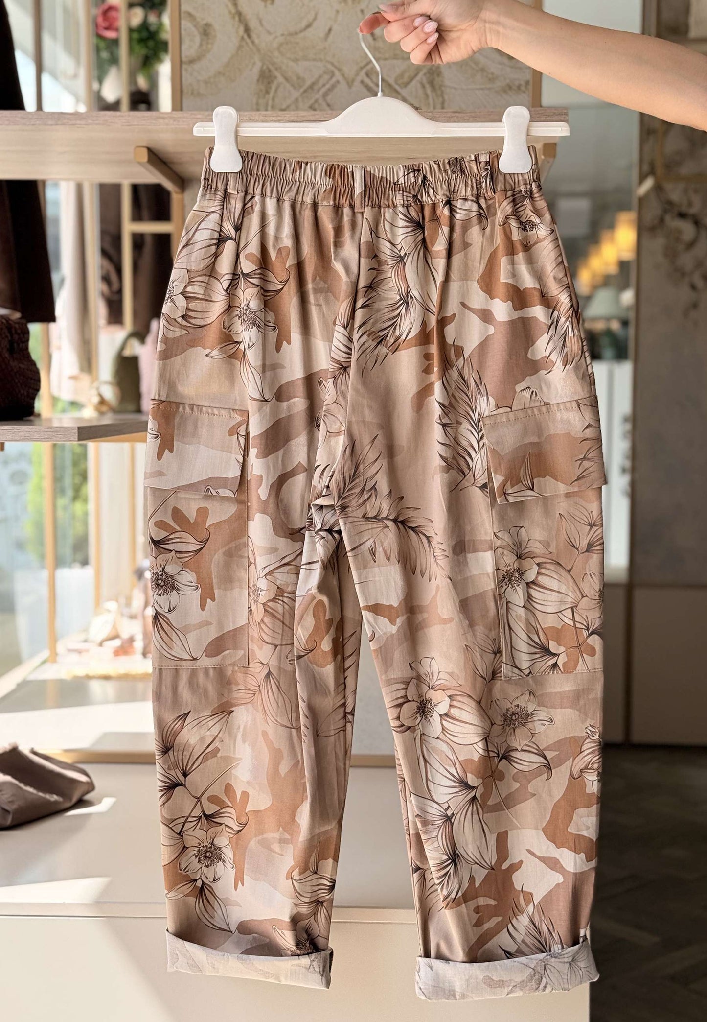SUSY STAR CURVY - Pantalone Cargo Hawaii Beige