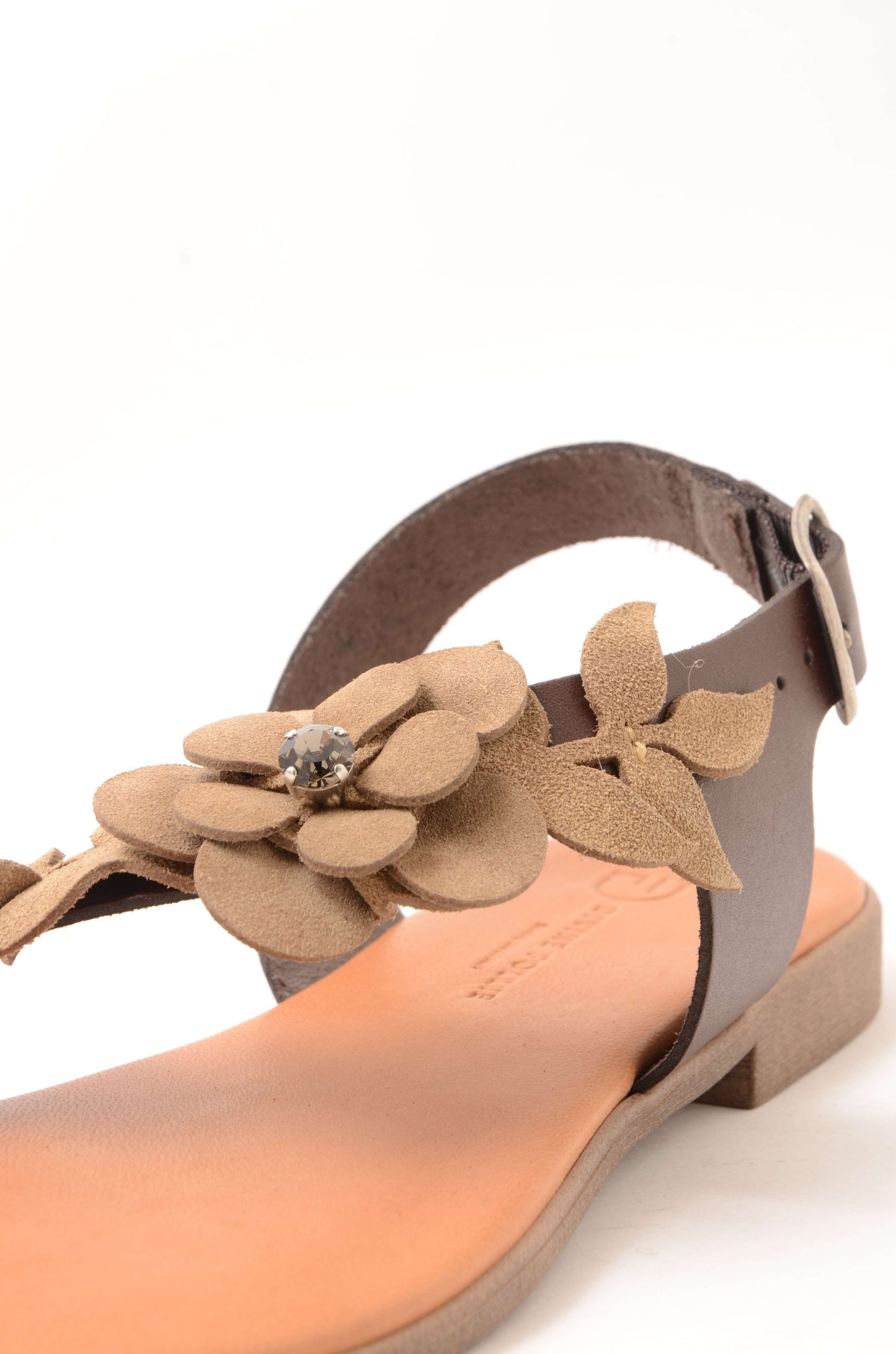 DIVINE FOLLIE - Sandalo Fiori Camoscio Moro