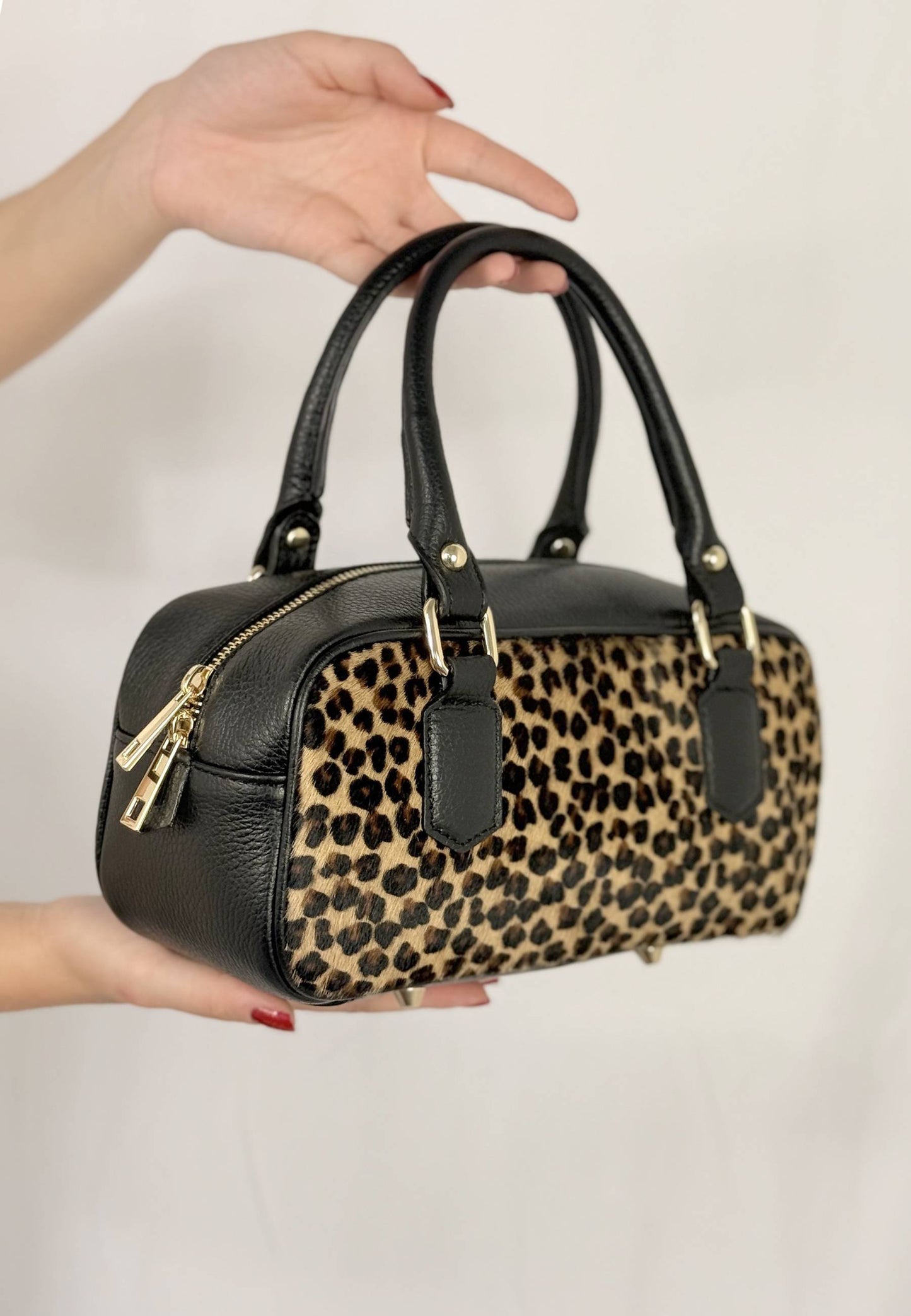 NUNZIA - Borsa A Mano HANNA Cavallino Micro Leopardato
