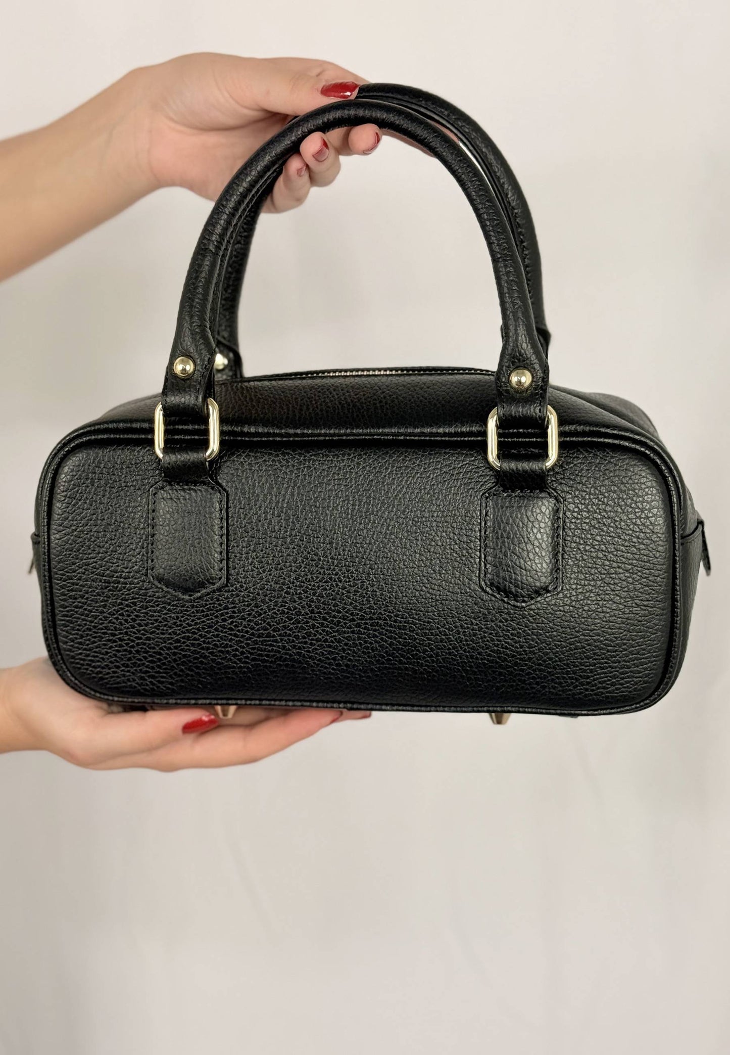 NUNZIA - Borsa A Mano HANNA Cavallino Nero Leopardato