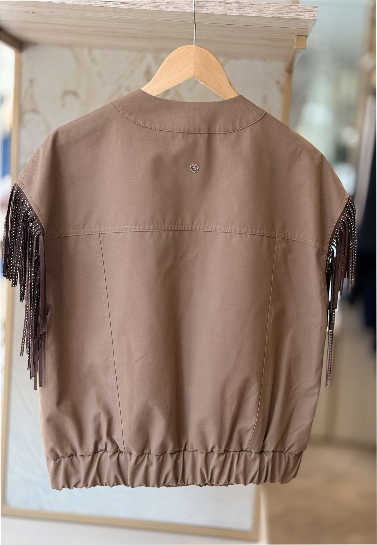 PLEASE - Gilet Bomber Strass Cammello