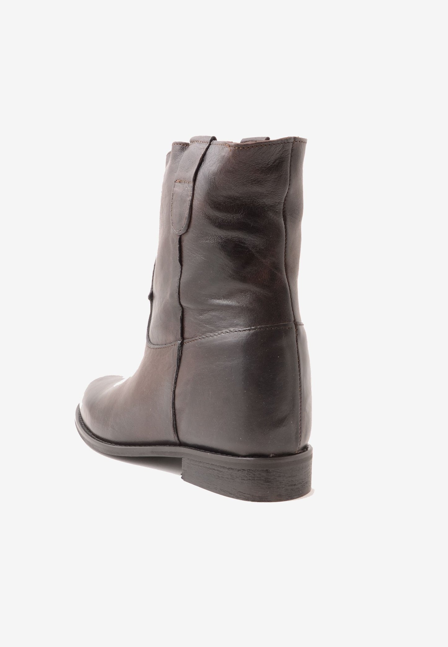DIVINE FOLLIE - Stivaletto In Pelle Lavata Moro