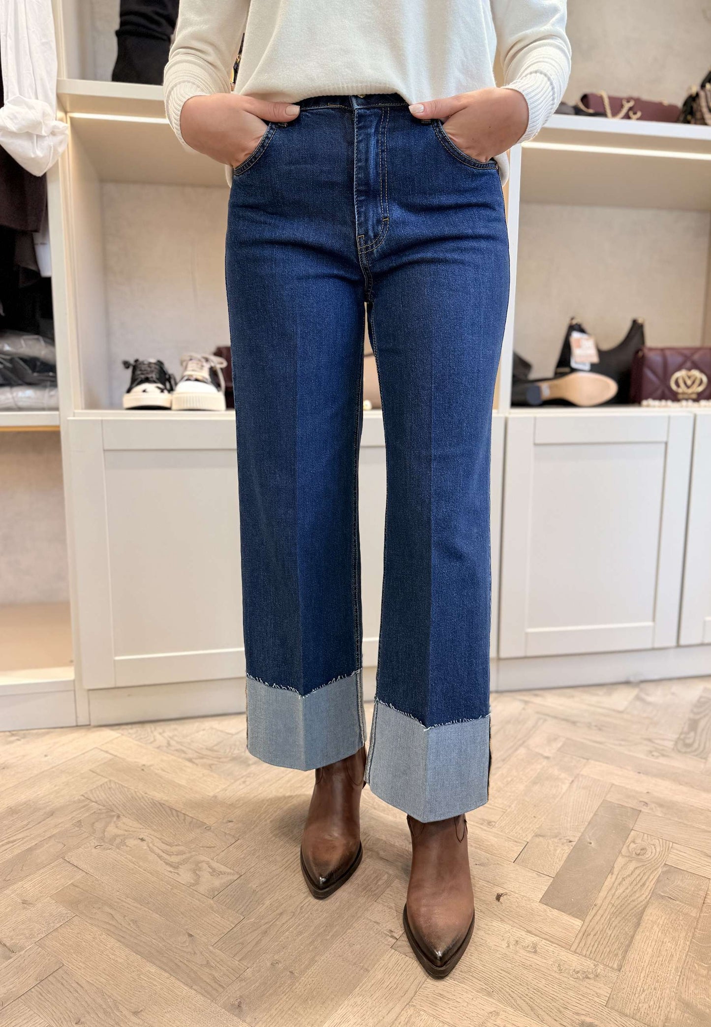 MOTEL - Jeans Con Risvolto Denim