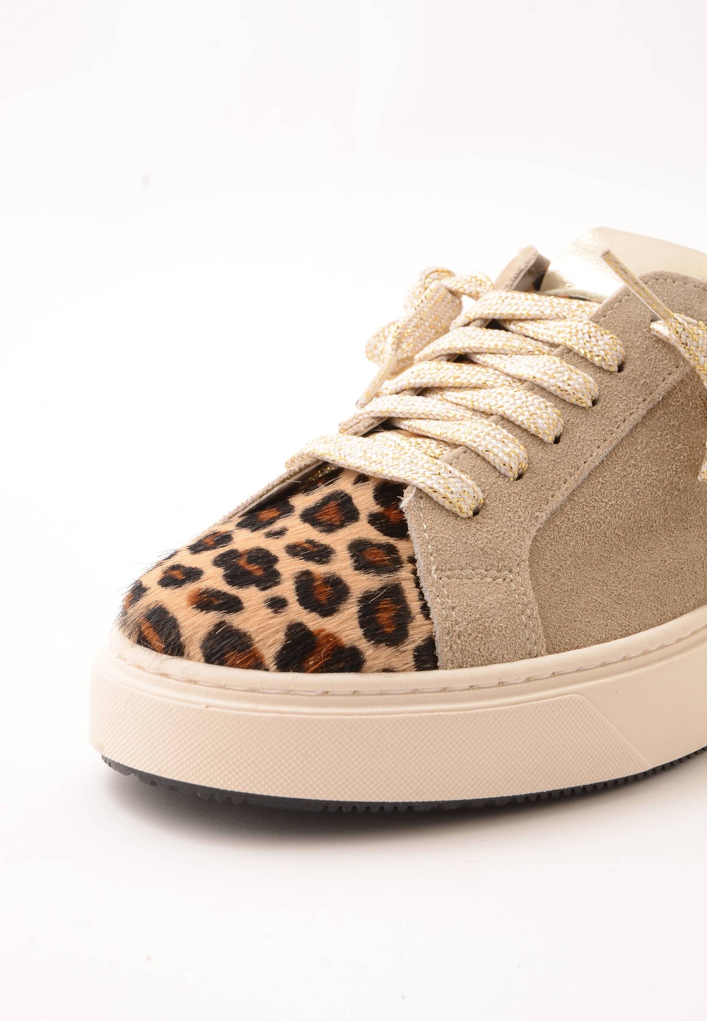 DIVINE FOLLIE - Sneakers Camoscio Leopardato Beige